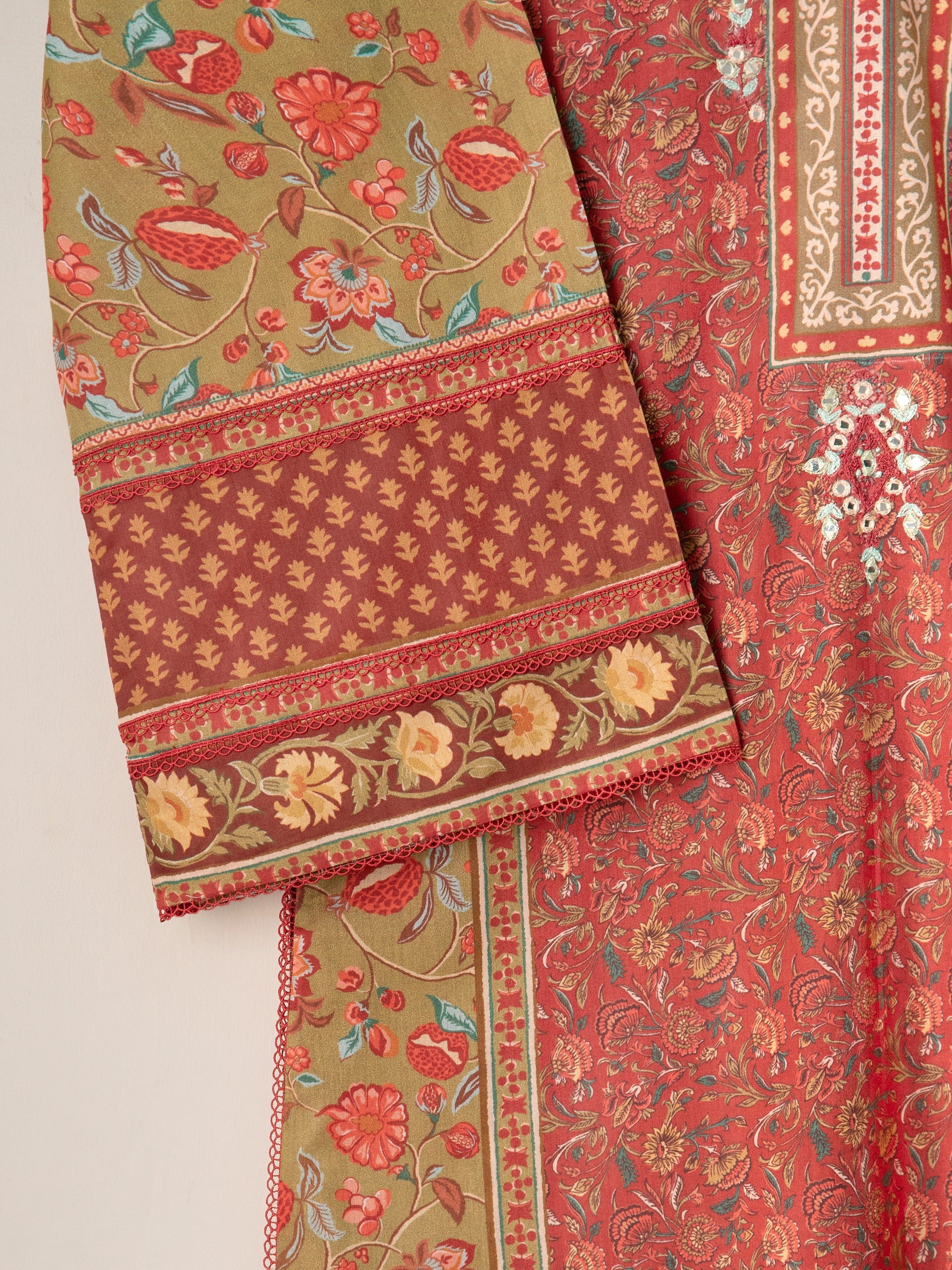 2 Piece - Digital Printed Cambric Suit S111037 - Image 4