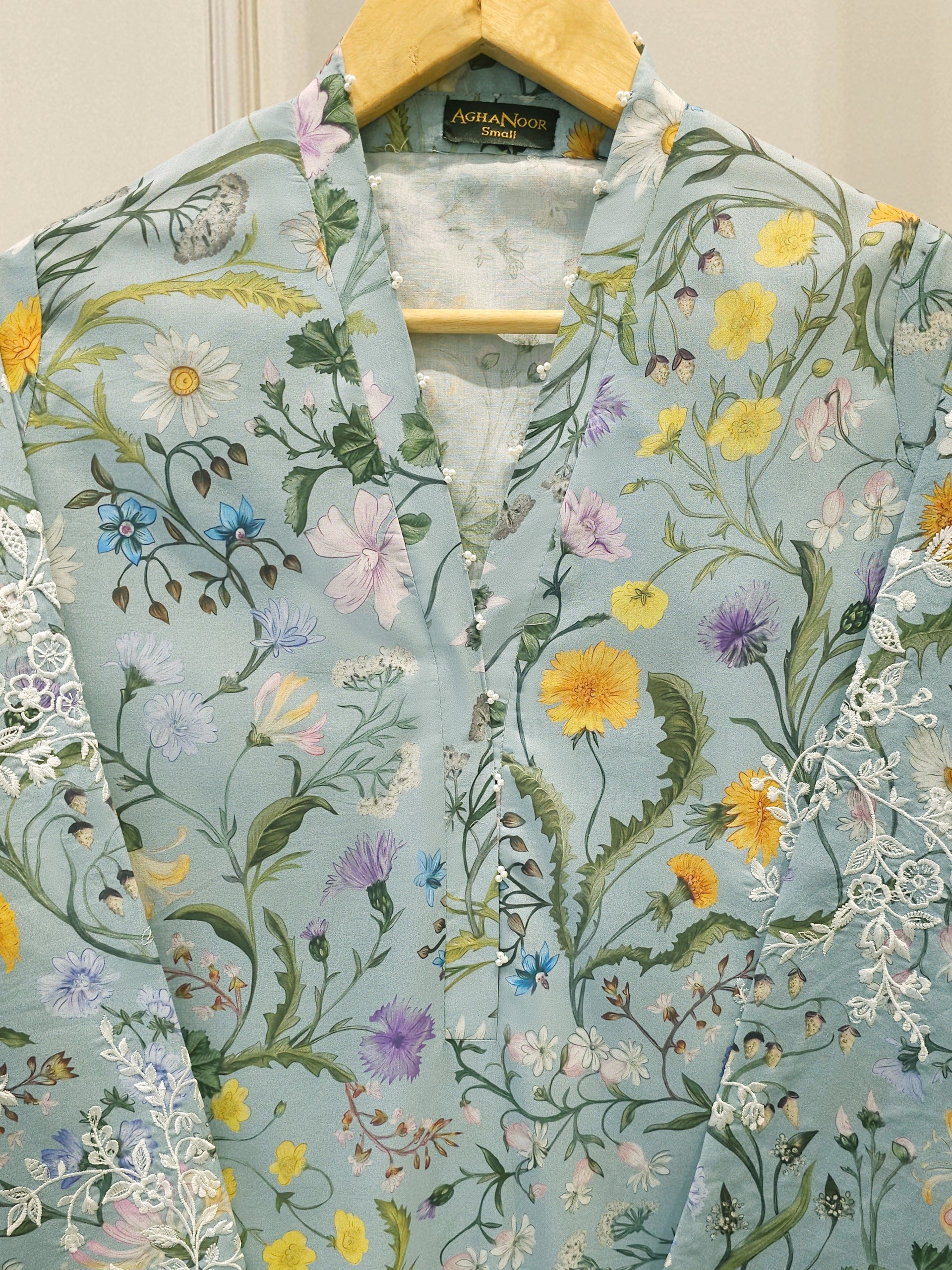 2 Piece - Digital Printed Embroidered Cambric Suit S112566 - Image 2