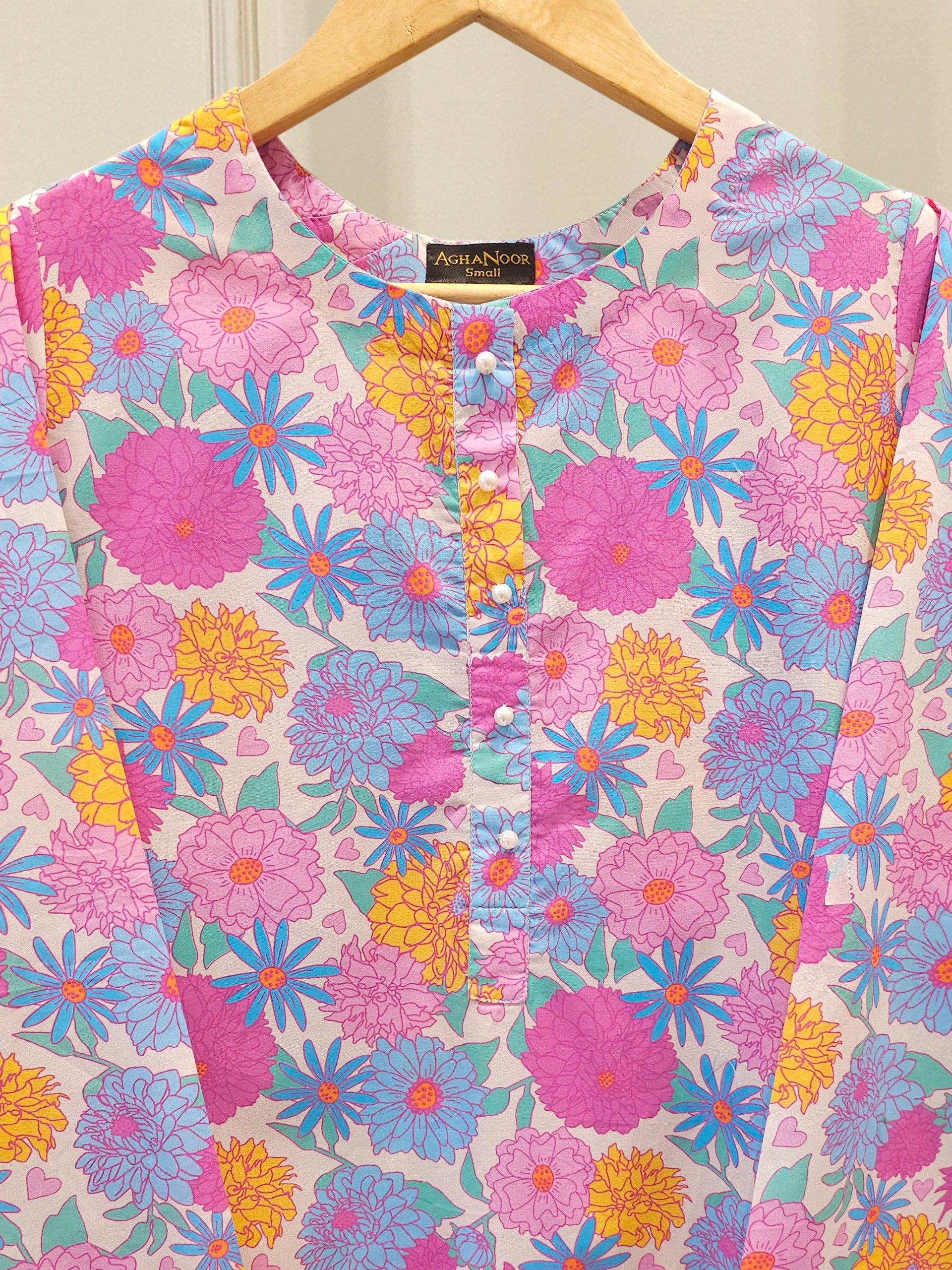 2 Piece - Digital Printed Embroidered Cambric Suit S112577 - Image 2