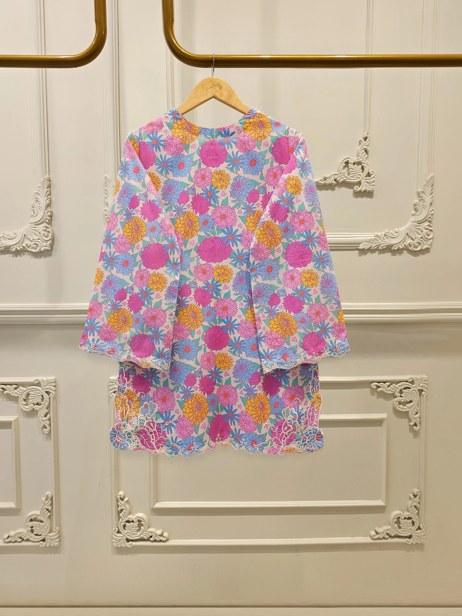 2 Piece - Digital Printed Embroidered Cambric Suit S112577 - Image 4