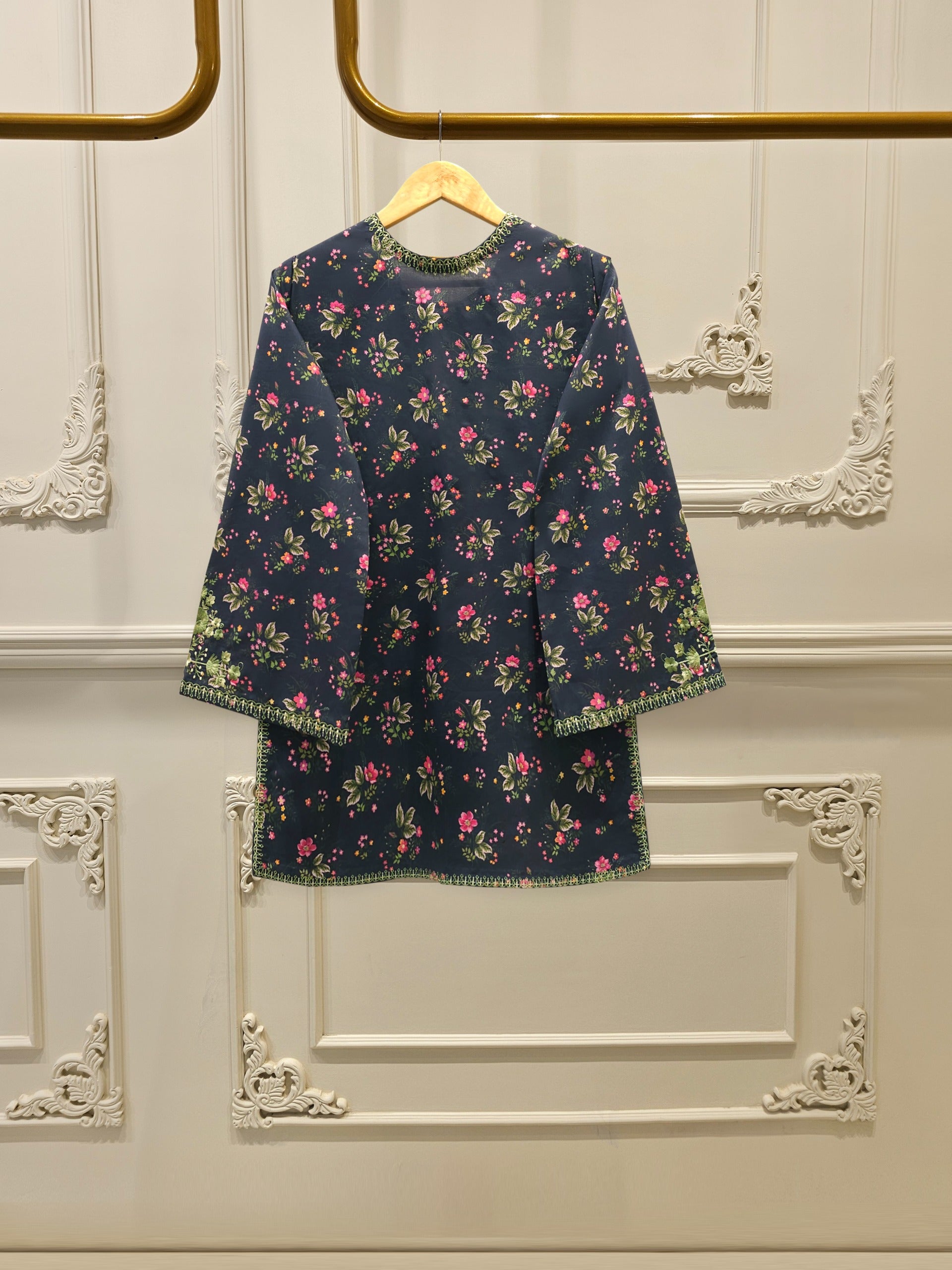 2 Piece - Digital Printed Embroidered Cambric Suit S112725 - Image 4