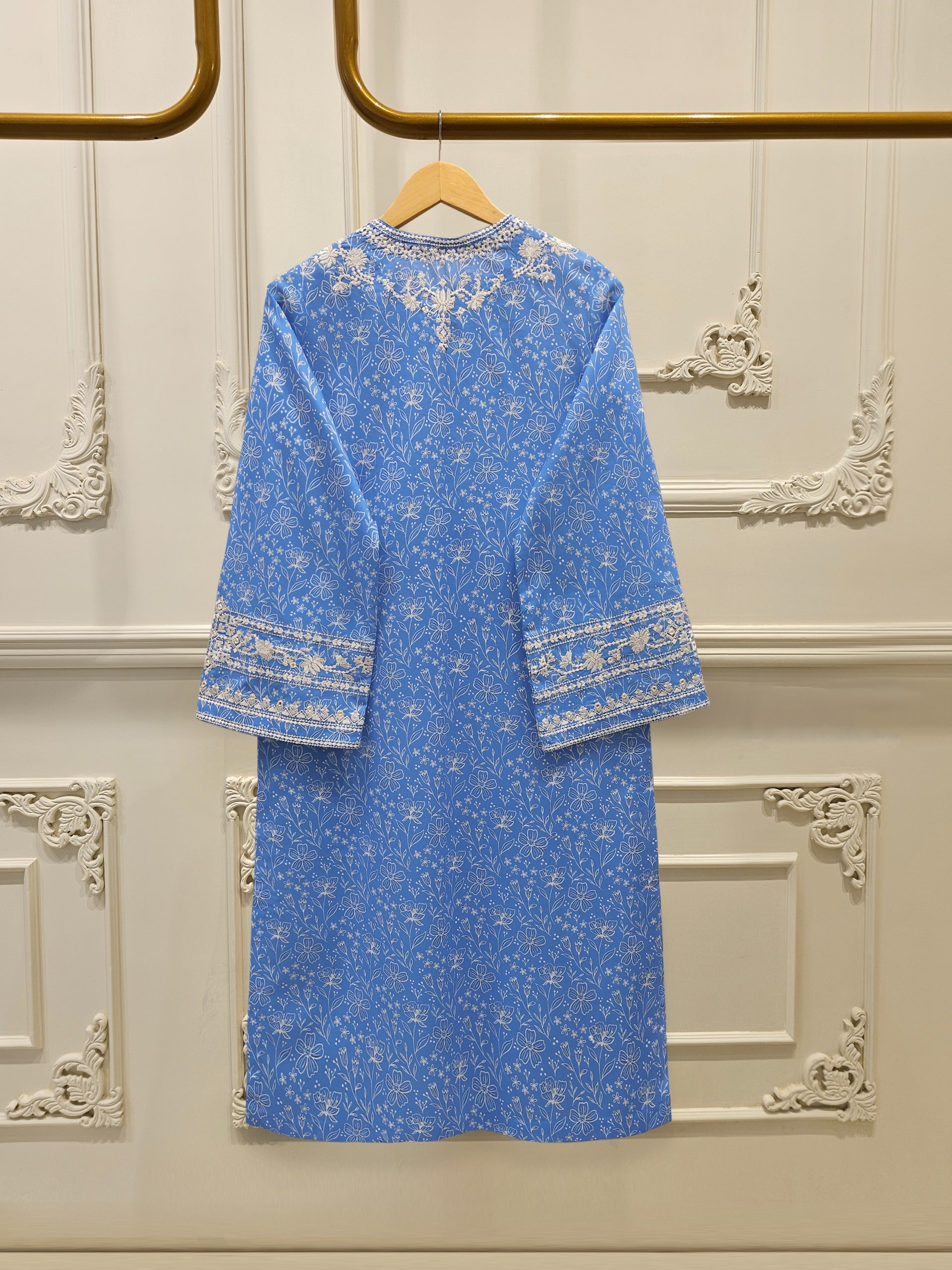2 Piece - Digital Printed Embroidered Cambric Suit S112728 - Image 5