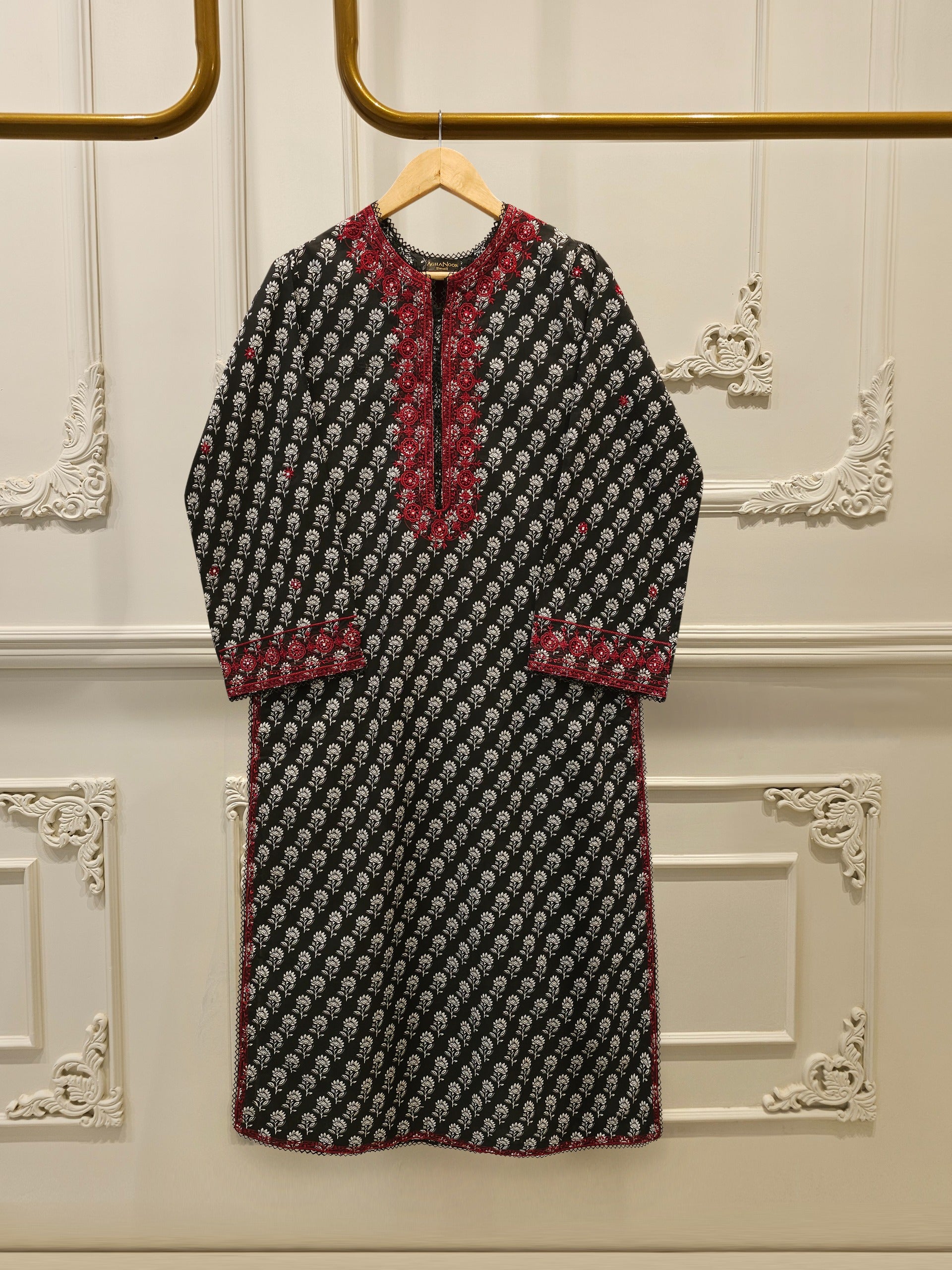 2 Piece - Digital Printed Embroidered Cambric Suit S113085