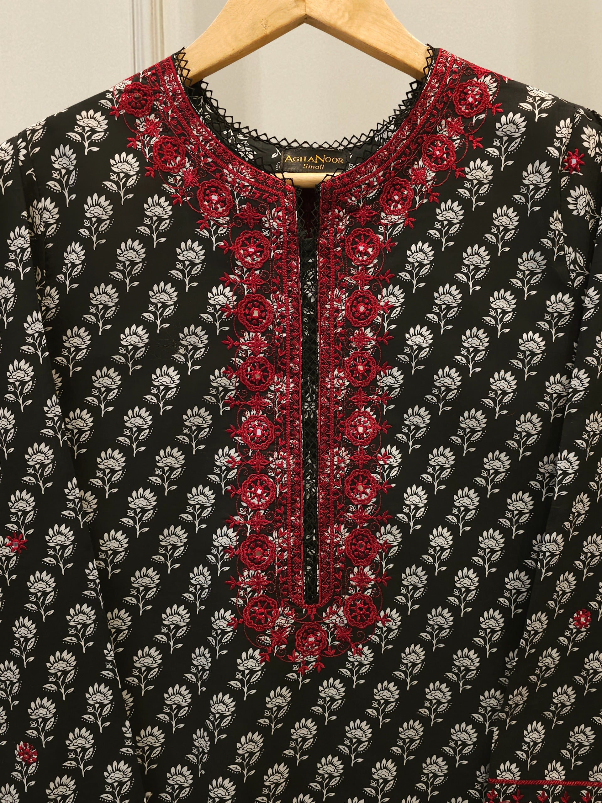 2 Piece - Digital Printed Embroidered Cambric Suit S113085 - Image 2