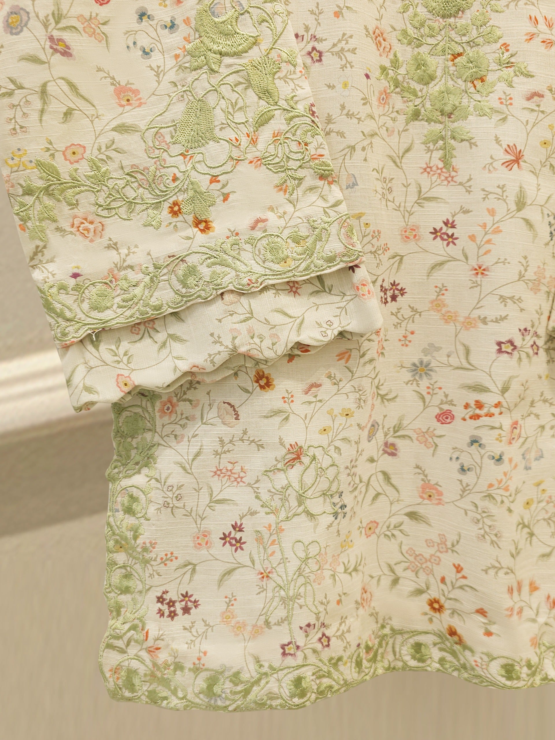 2 Piece - Digital Printed  Embroidered  Khaddar Suit S112513 - Image 3