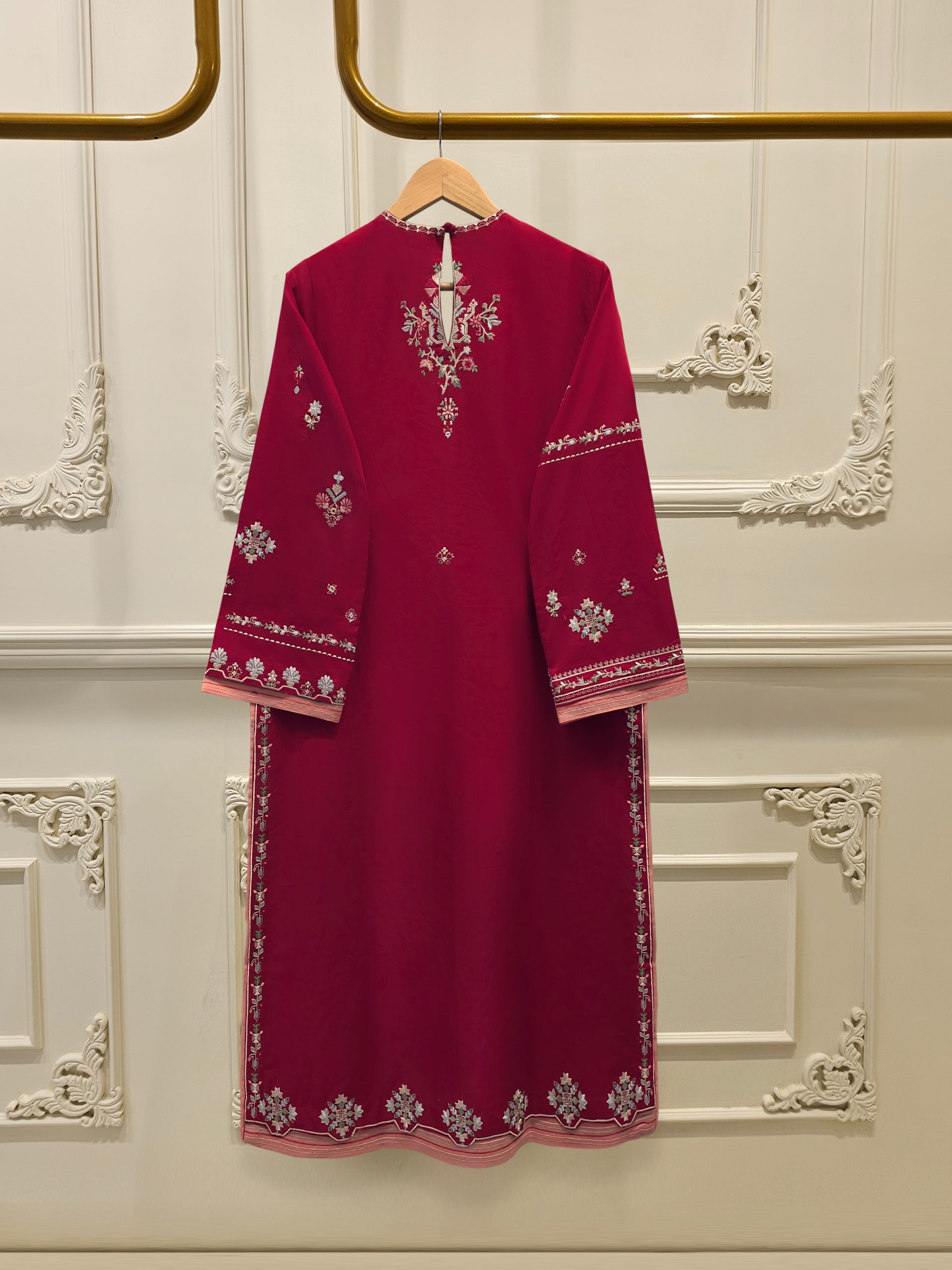 2 Piece - Embroidered Cambric Suit S113173 - Image 4