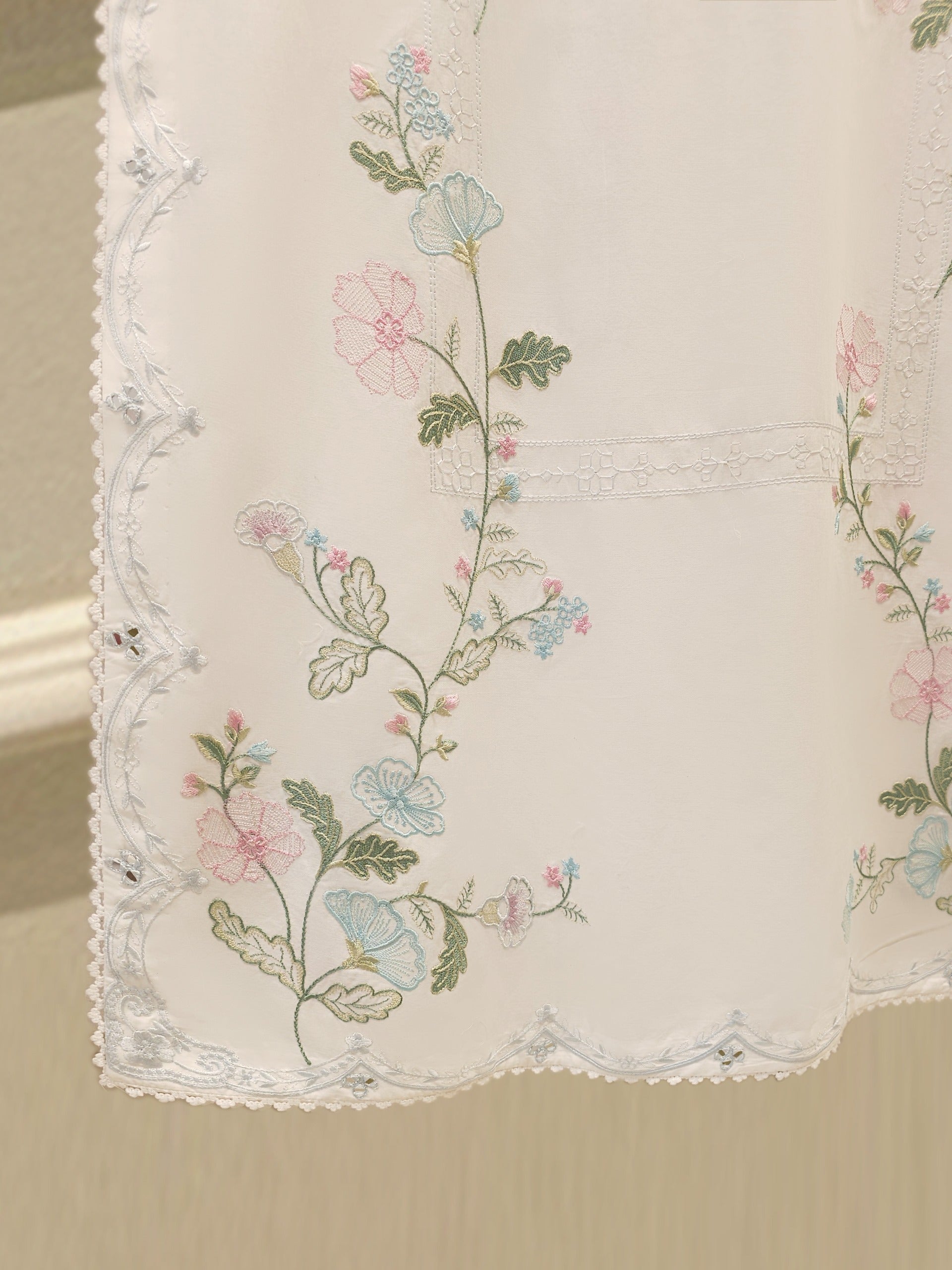 2 Piece - Embroidered Cambric Suit S112337 - Image 4