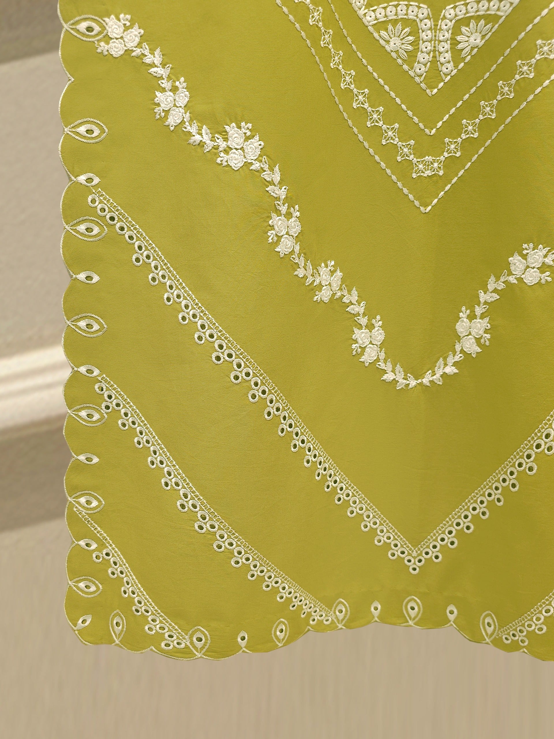 2 Piece - Embroidered Cambric Suit S112398 - Image 4