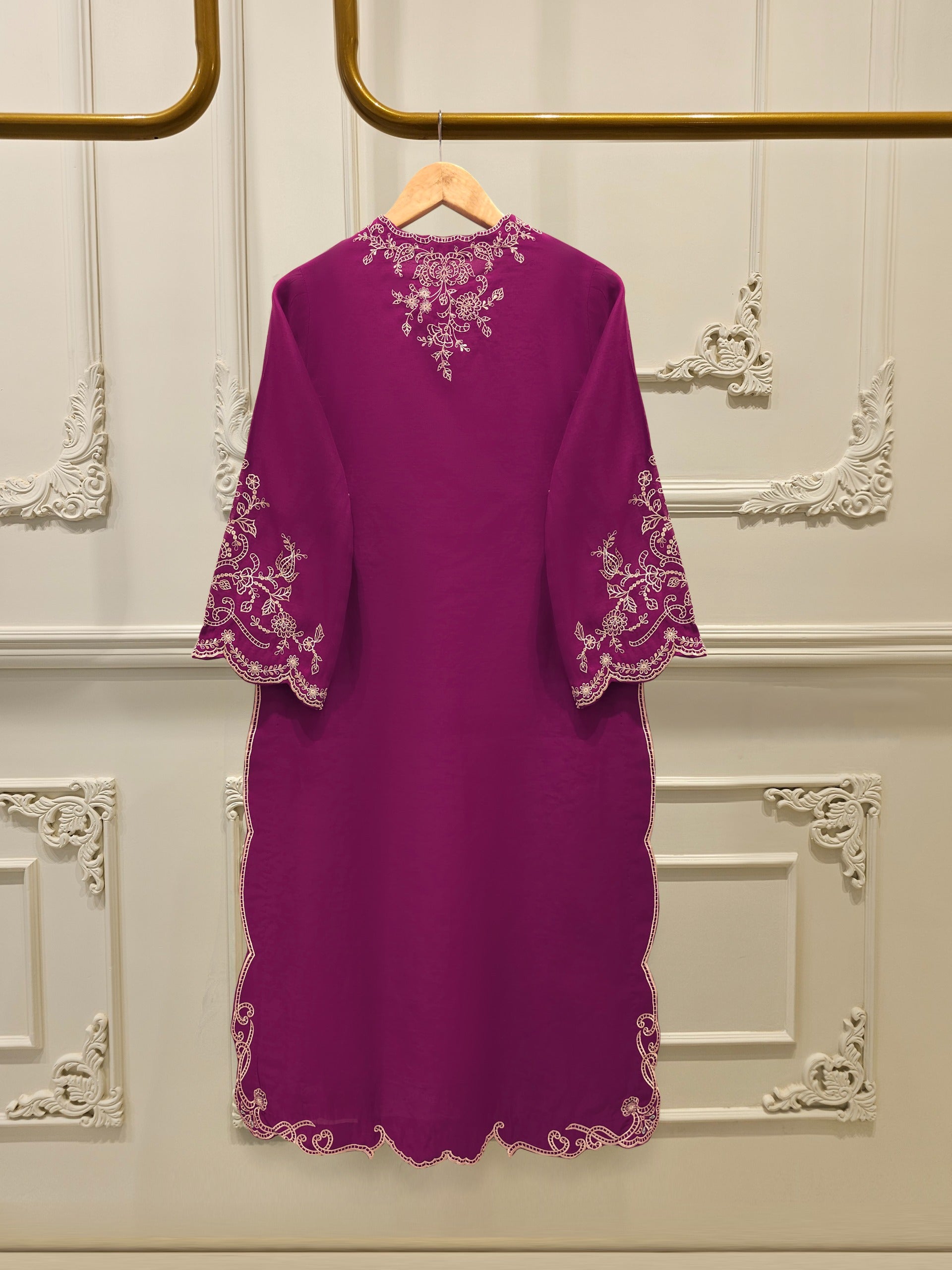 2 Piece - Embroidered Kora Cotton Suit  S112483 - Image 5
