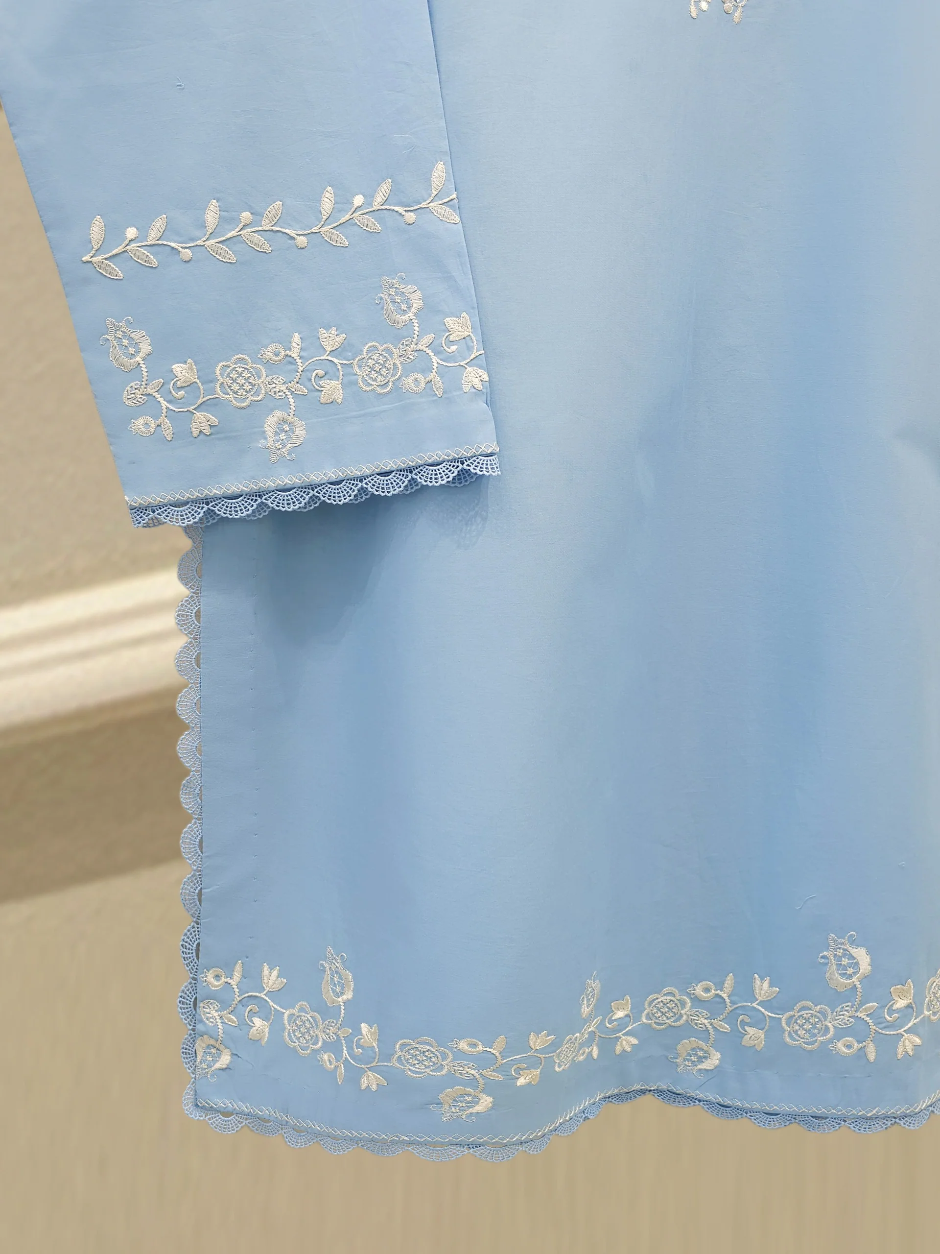 2 Piece - Embroidered Cambric Suit S112553 - Image 3