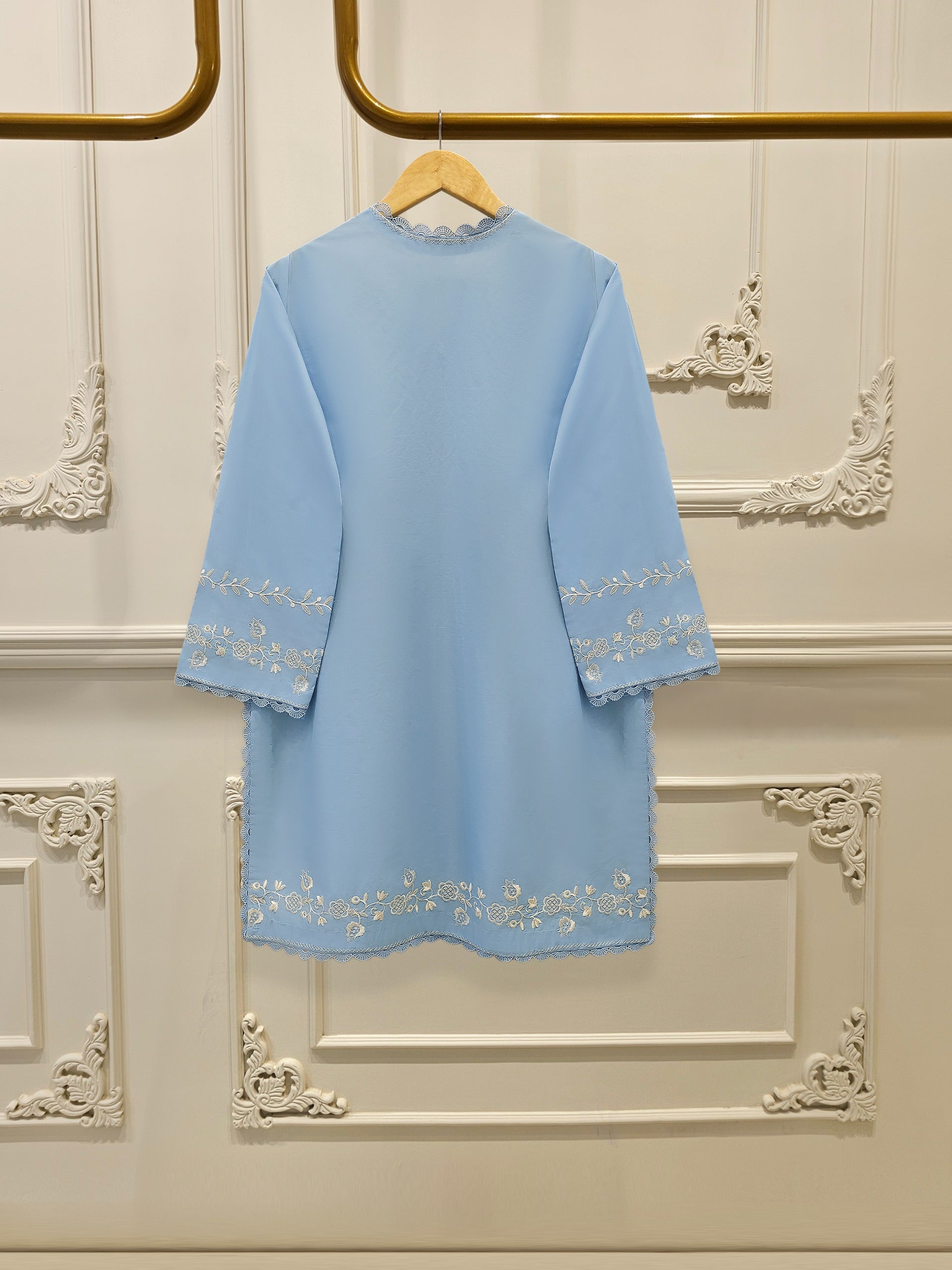 2 Piece - Embroidered Cambric Suit S112553 - Image 4