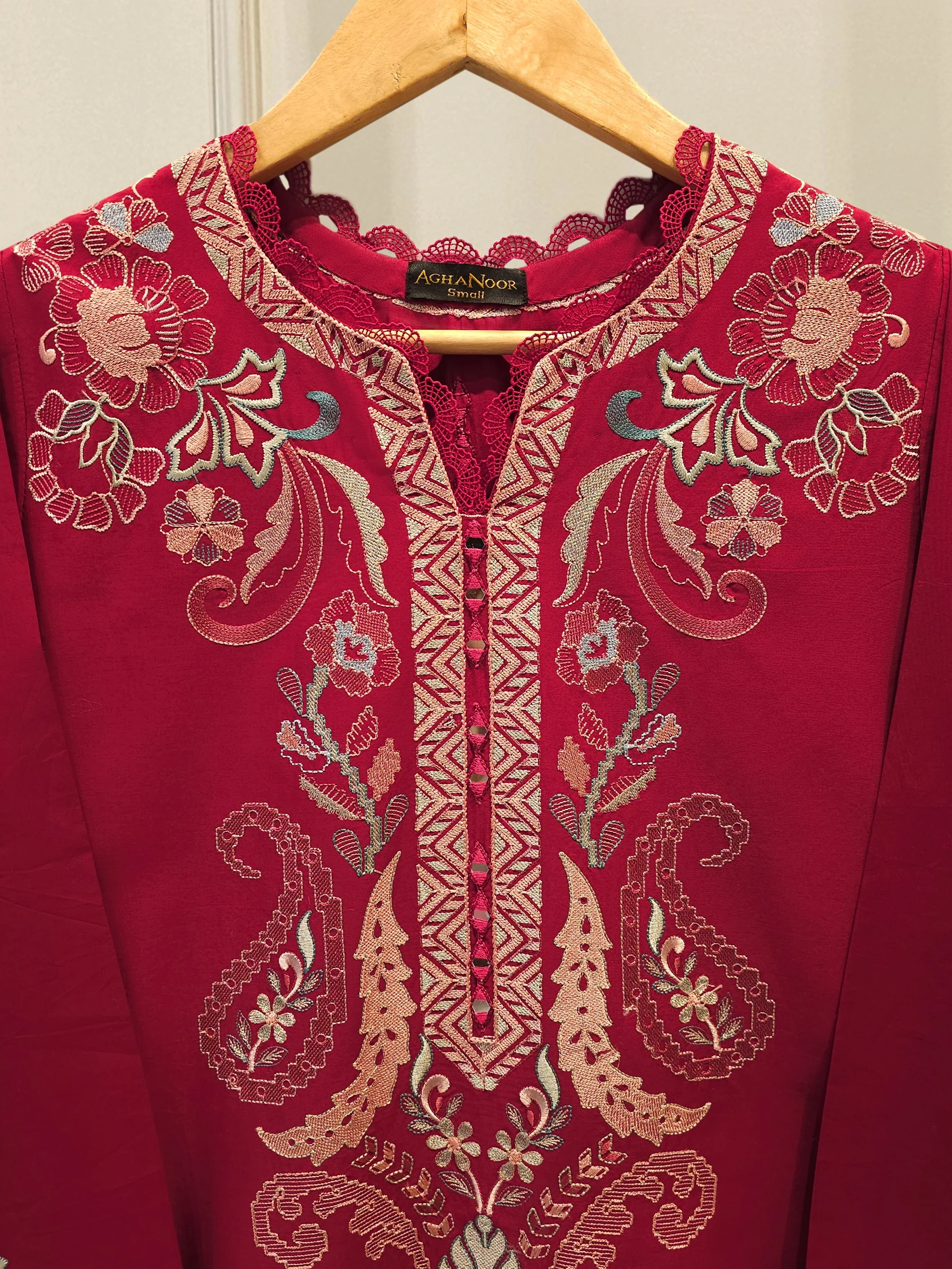 2 Piece - Embroidered Cambric Suit S112675 - Image 2