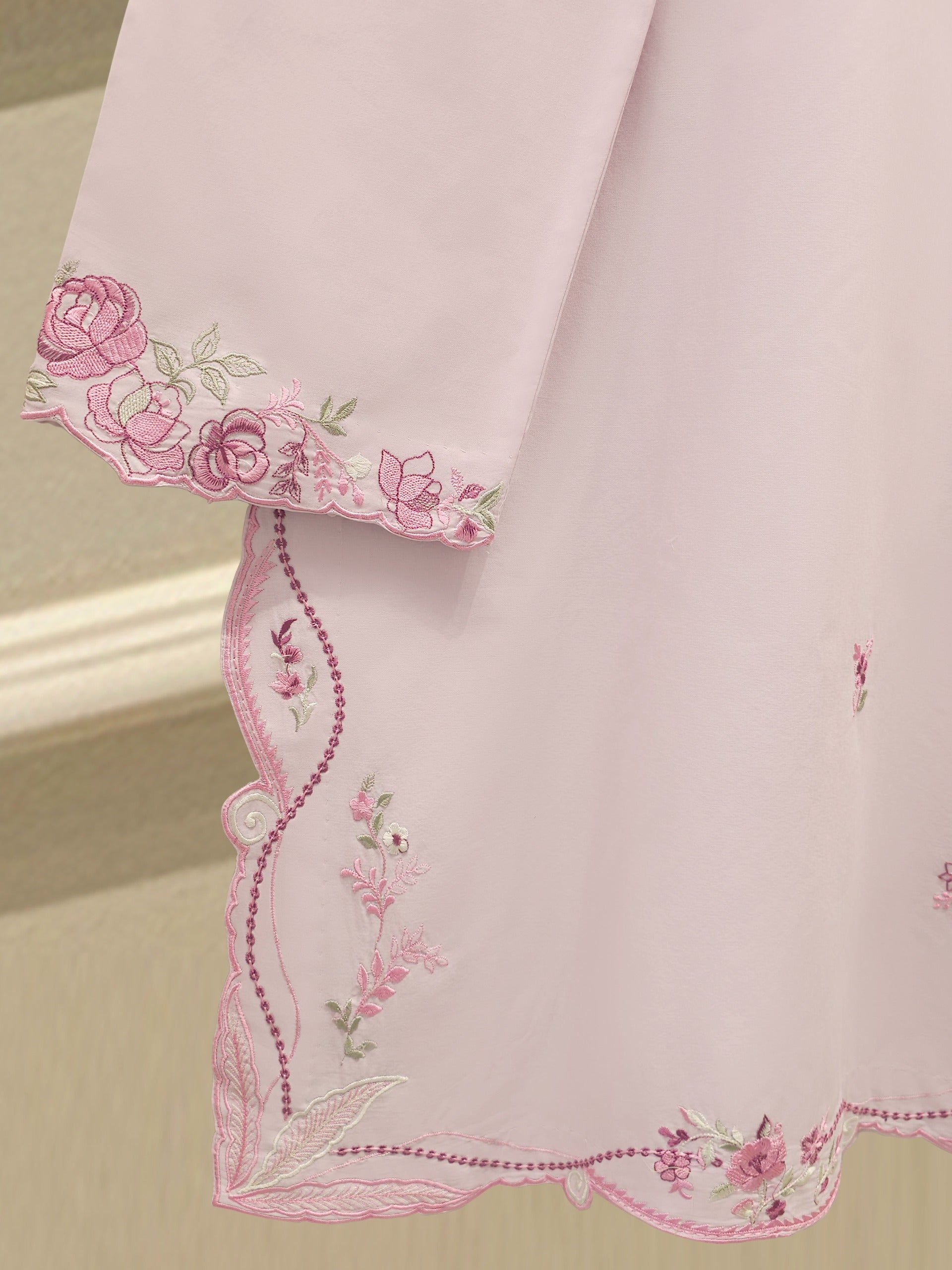 2 Piece - Embroidered Cambric Suit S112694 - Image 5