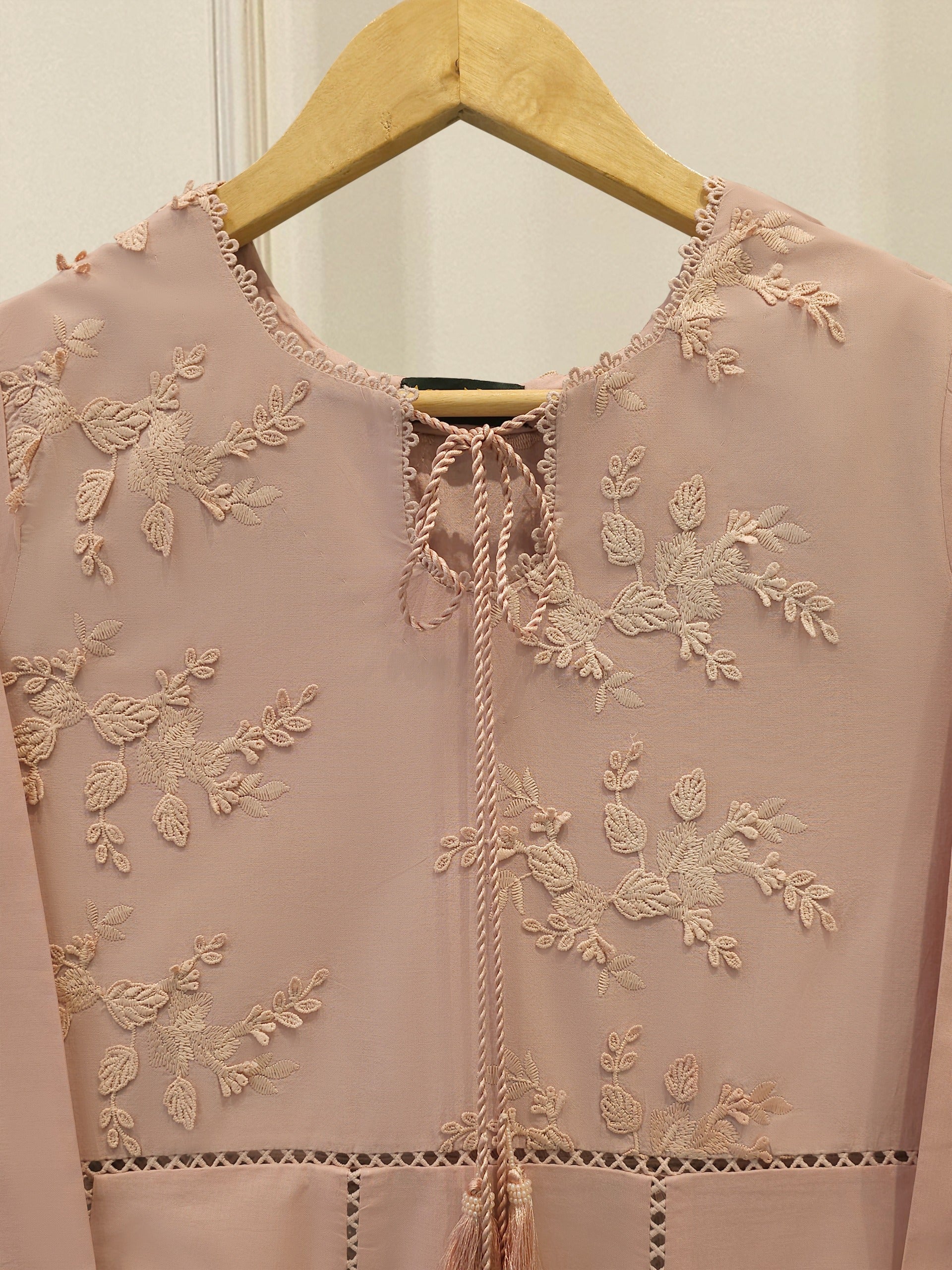 2 Piece - Embroidered Cambric Suit  S113005 - Image 2