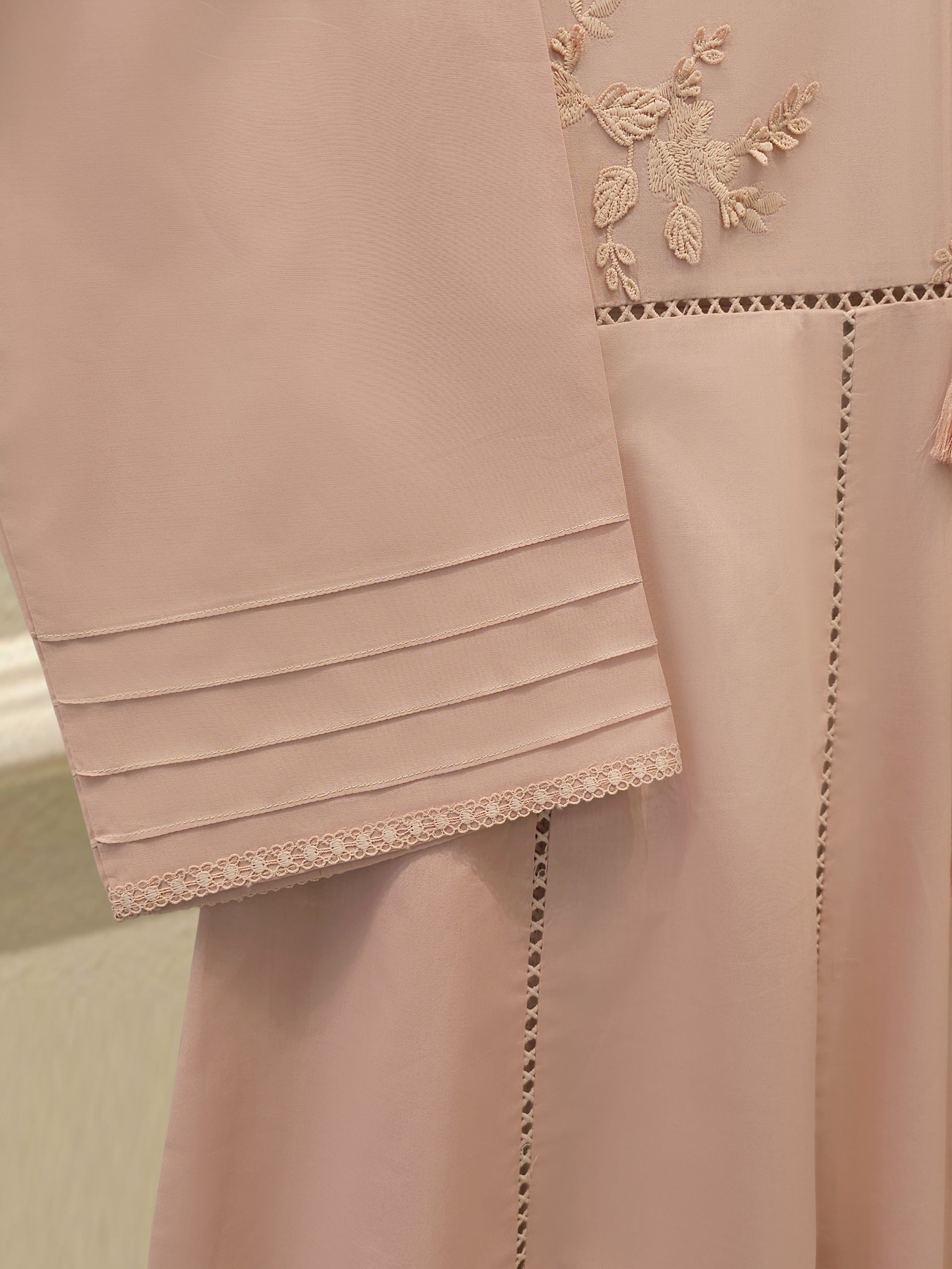 2 Piece - Embroidered Cambric Suit  S113005 - Image 3