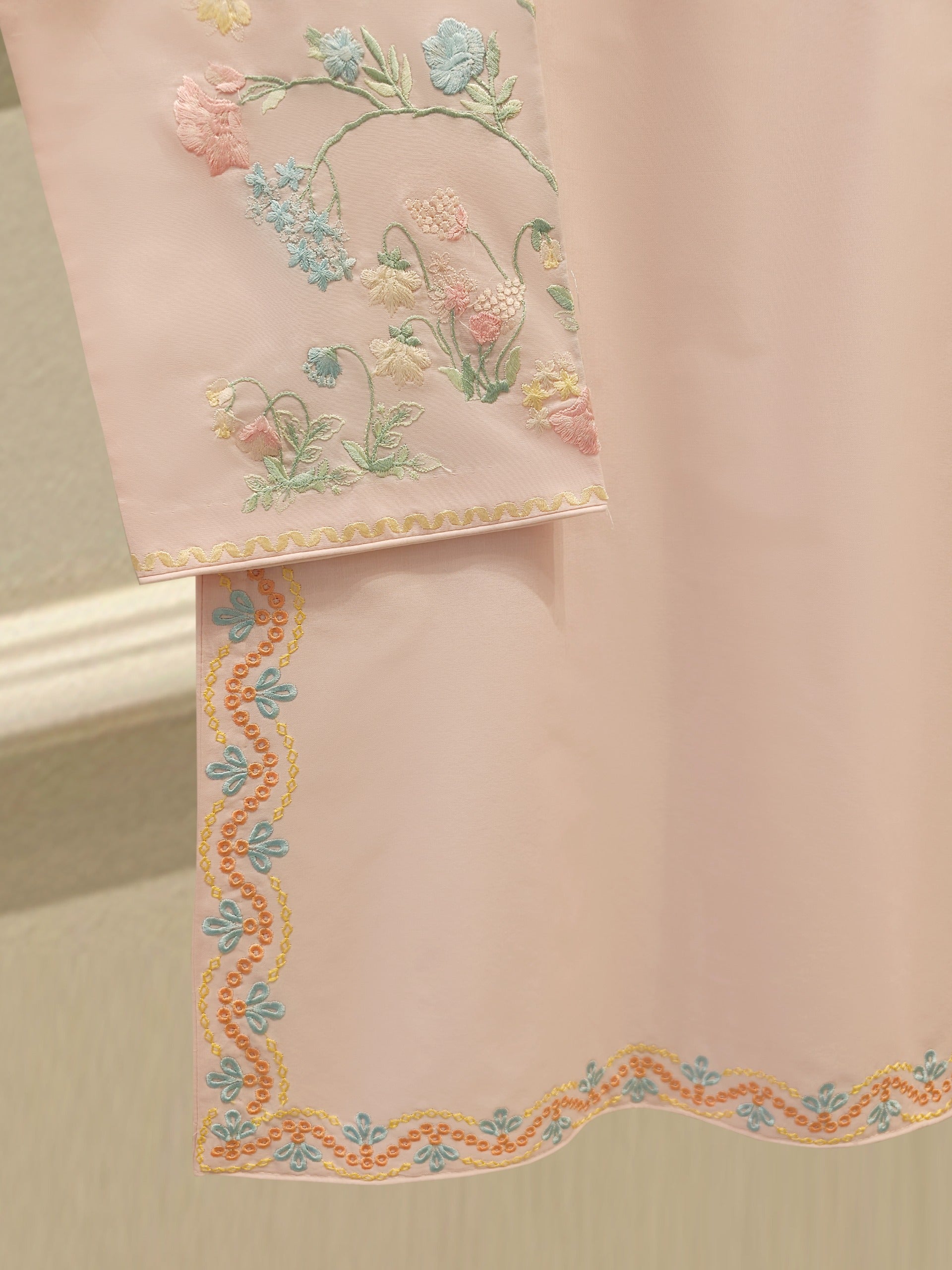 2 Piece - Embroidered Cambric Suit  S113008 - Image 5