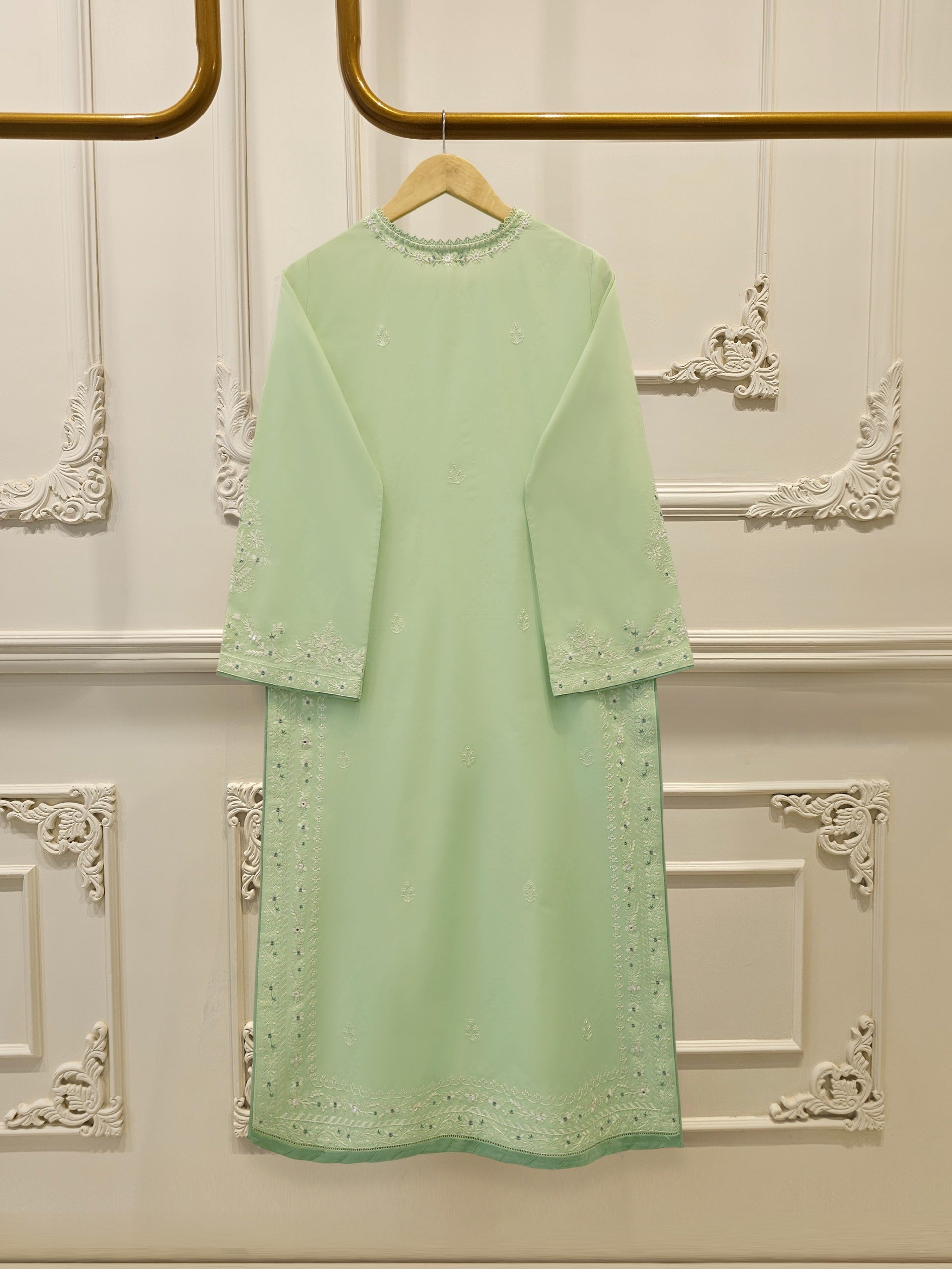 2 Piece - Embroidered Cambric Suit  S113045 - Image 5