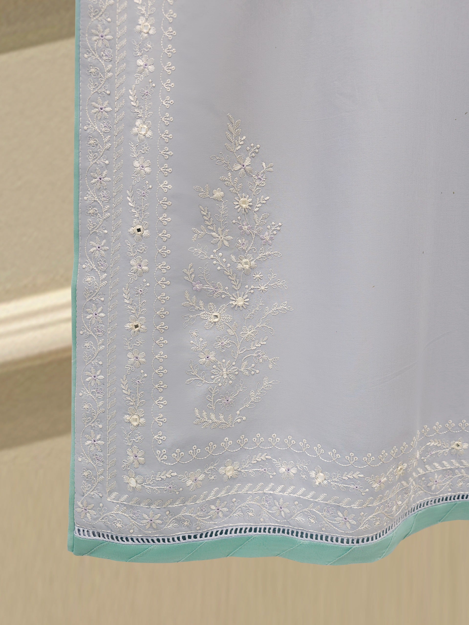 2 Piece - Embroidered Cambric Suit  S113055 - Image 5