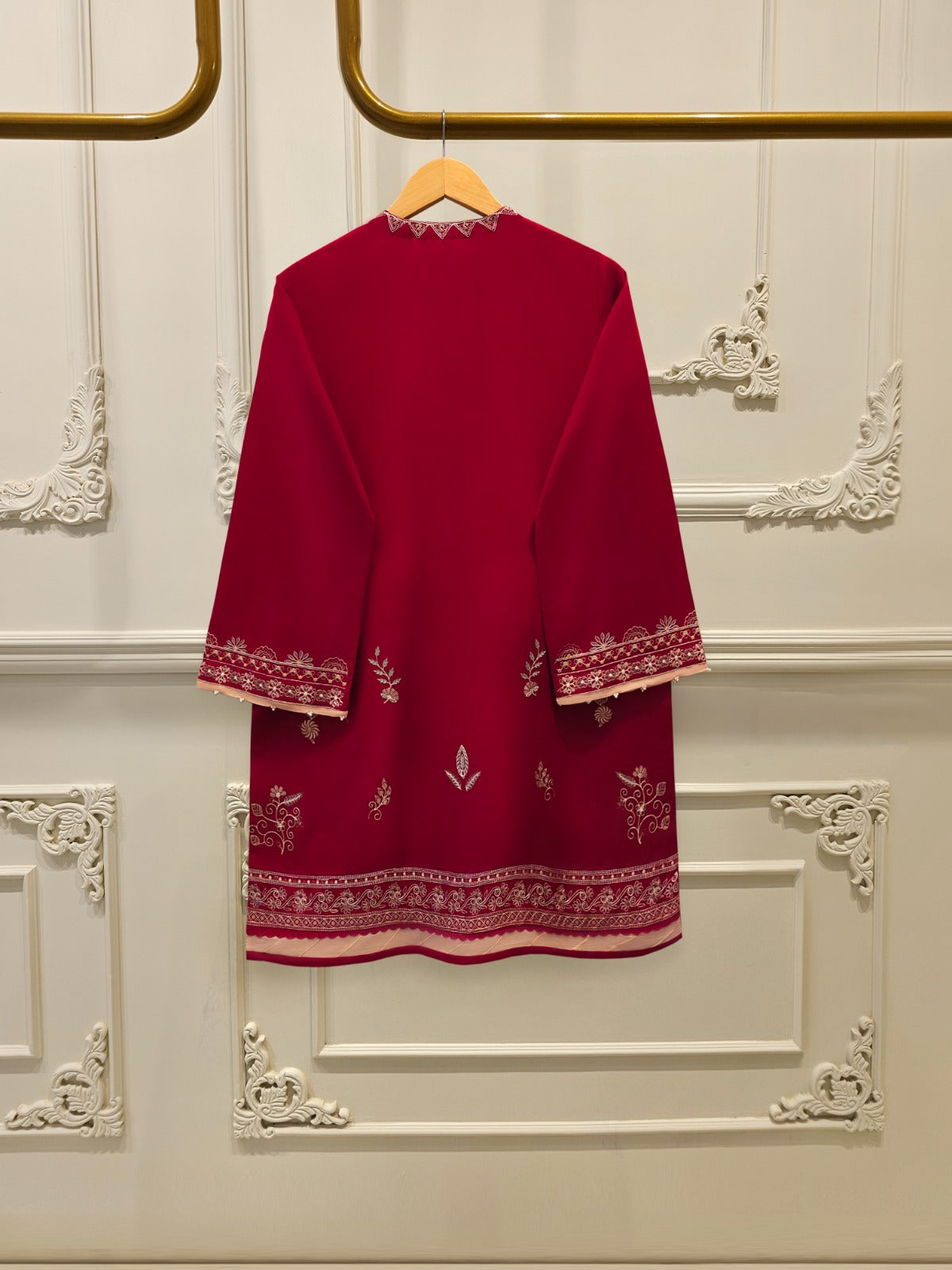 2 Piece - Embroidered Cambric Suit  S113068 - Image 4