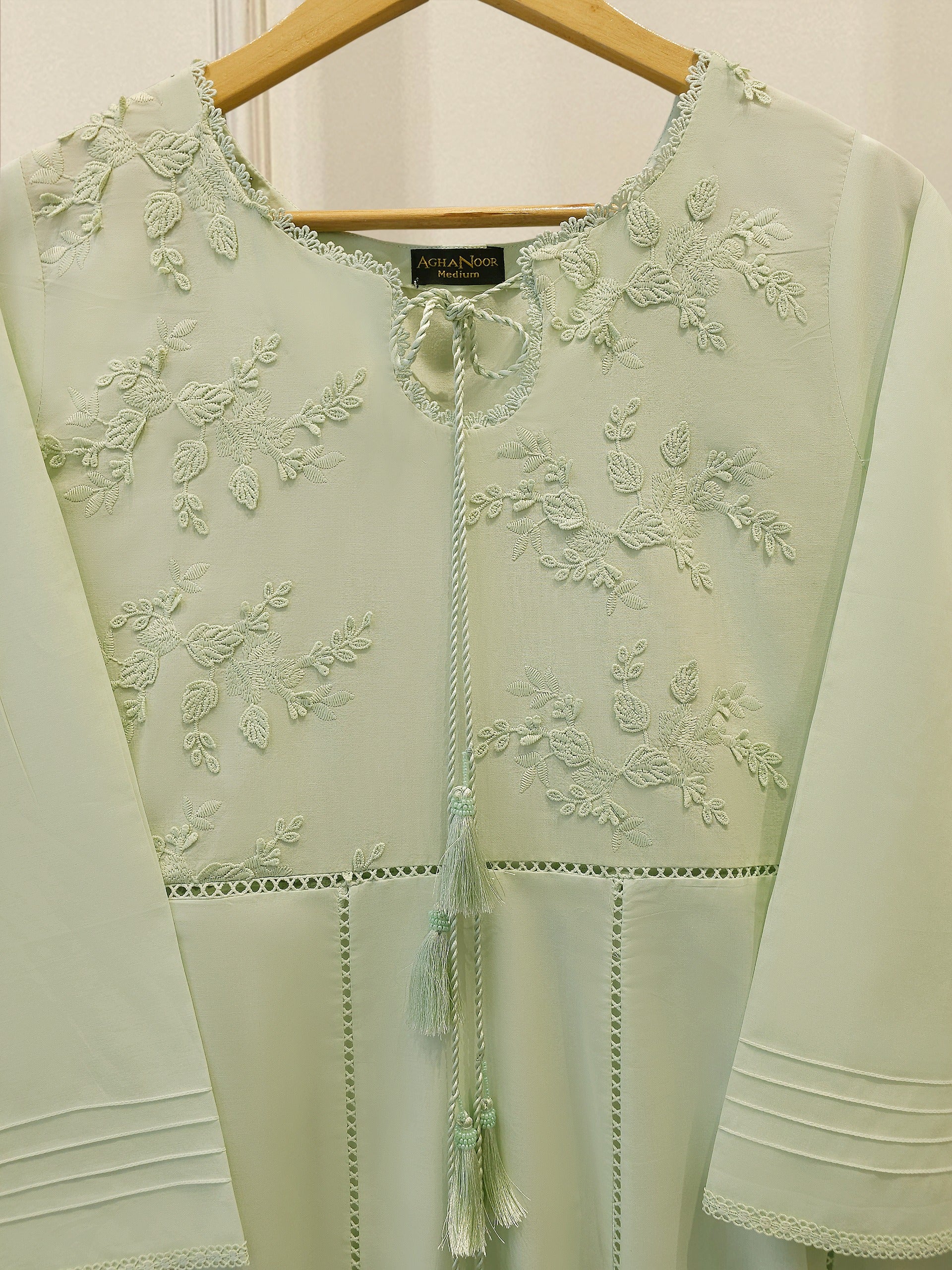 2 Piece - Embroidered Cambric Suit  S113109 - Image 2