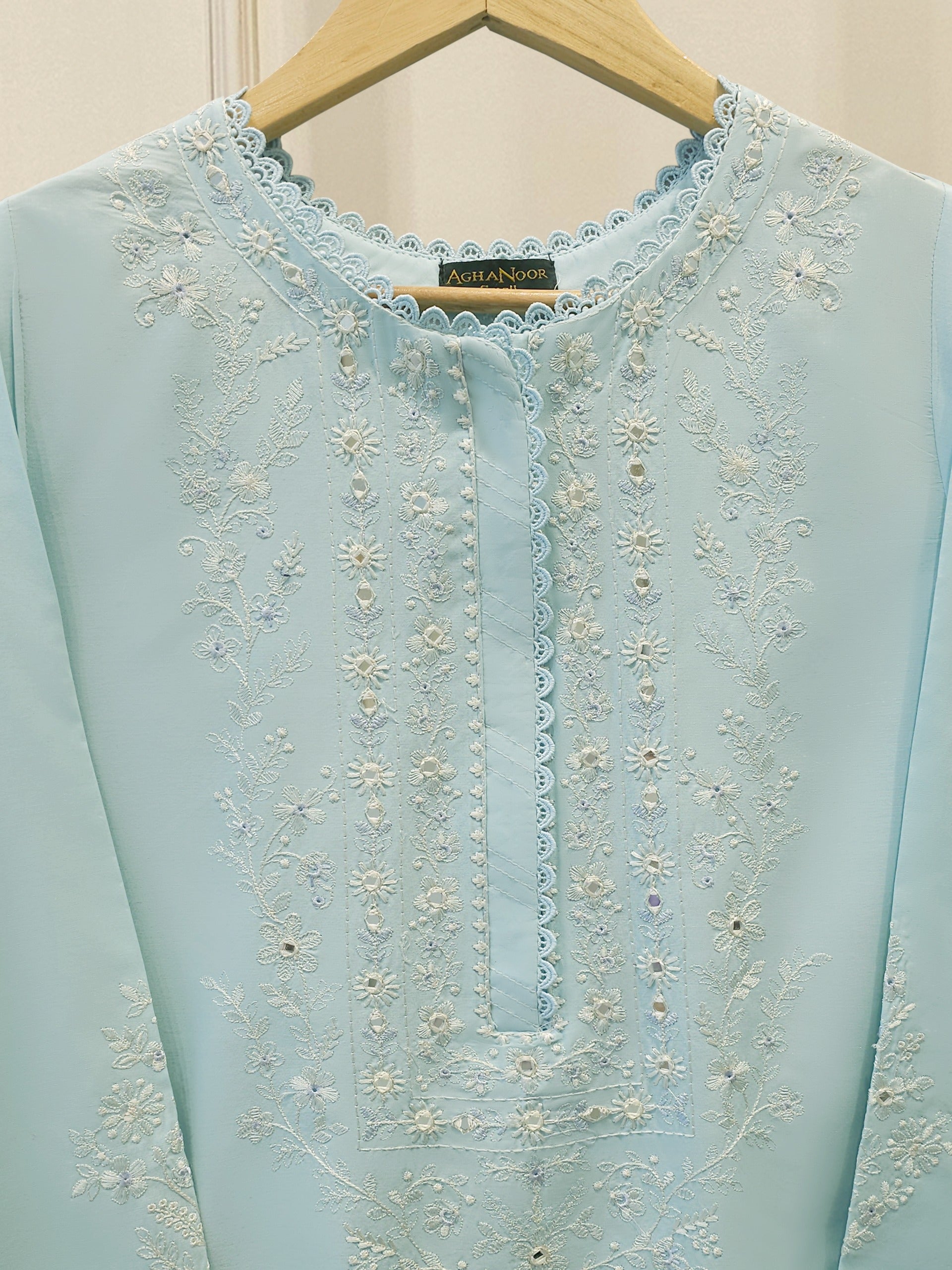 2 Piece - Embroidered Cambric Suit  S113111 - Image 2