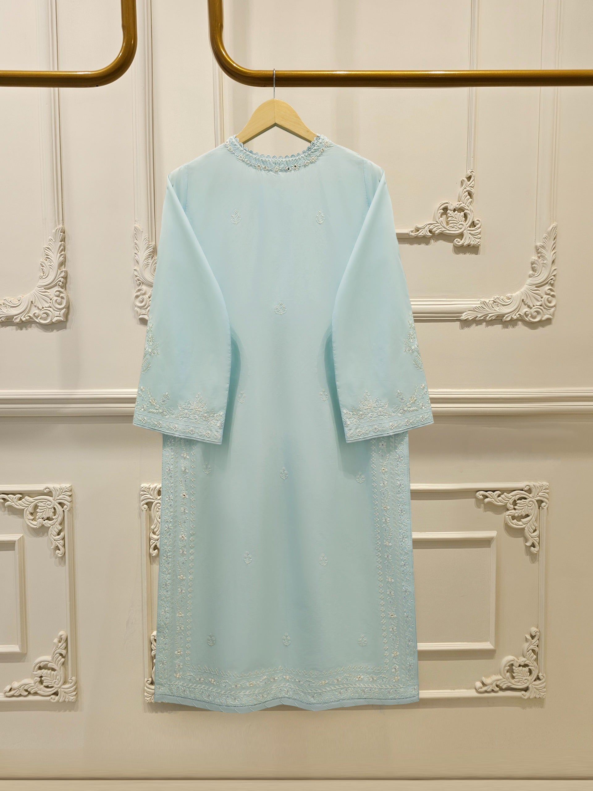 2 Piece - Embroidered Cambric Suit  S113111 - Image 5