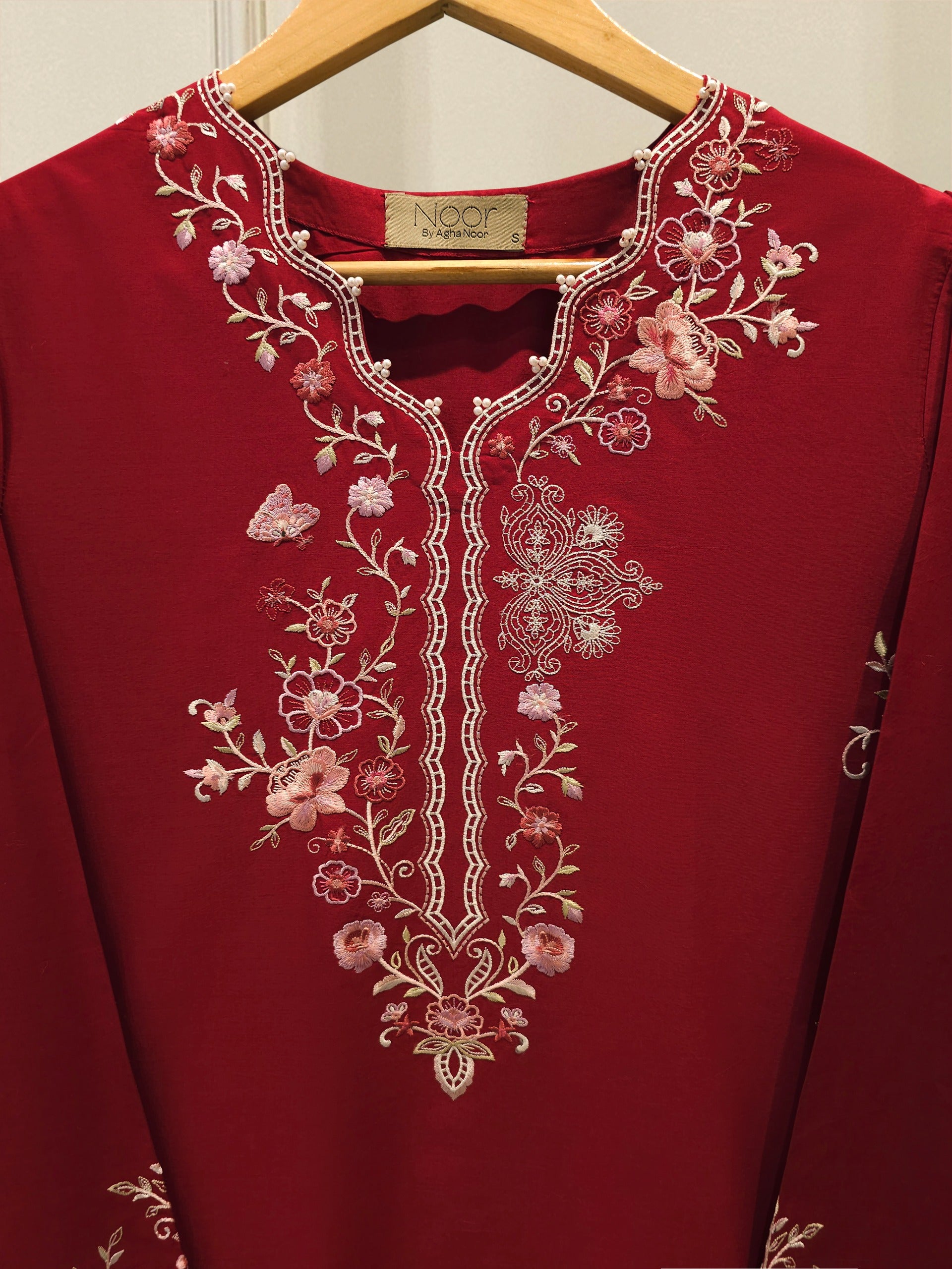 2 Piece - Embroidered Cambric Suit WS00251 - Image 2