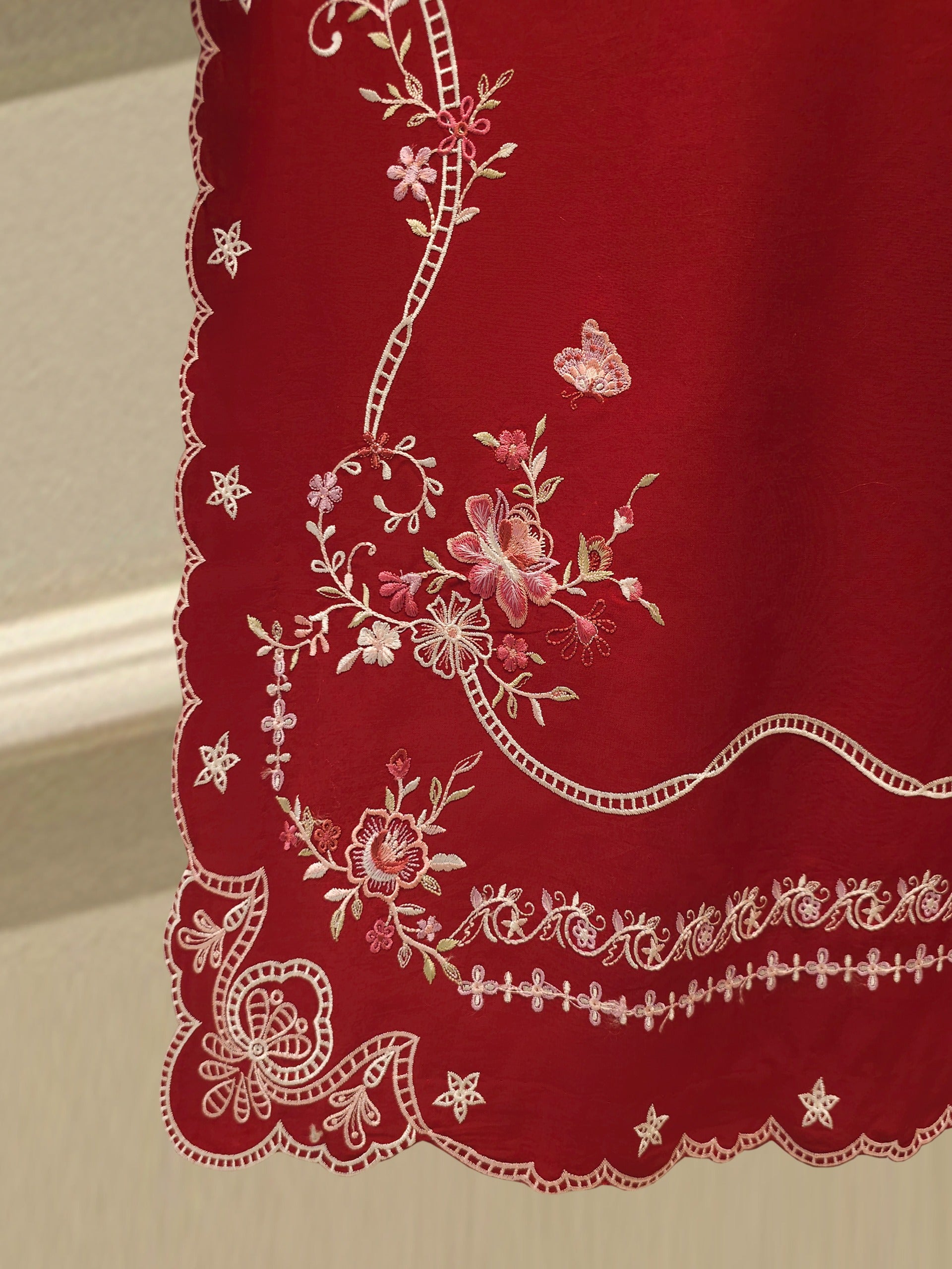 2 Piece - Embroidered Cambric Suit WS00251 - Image 6