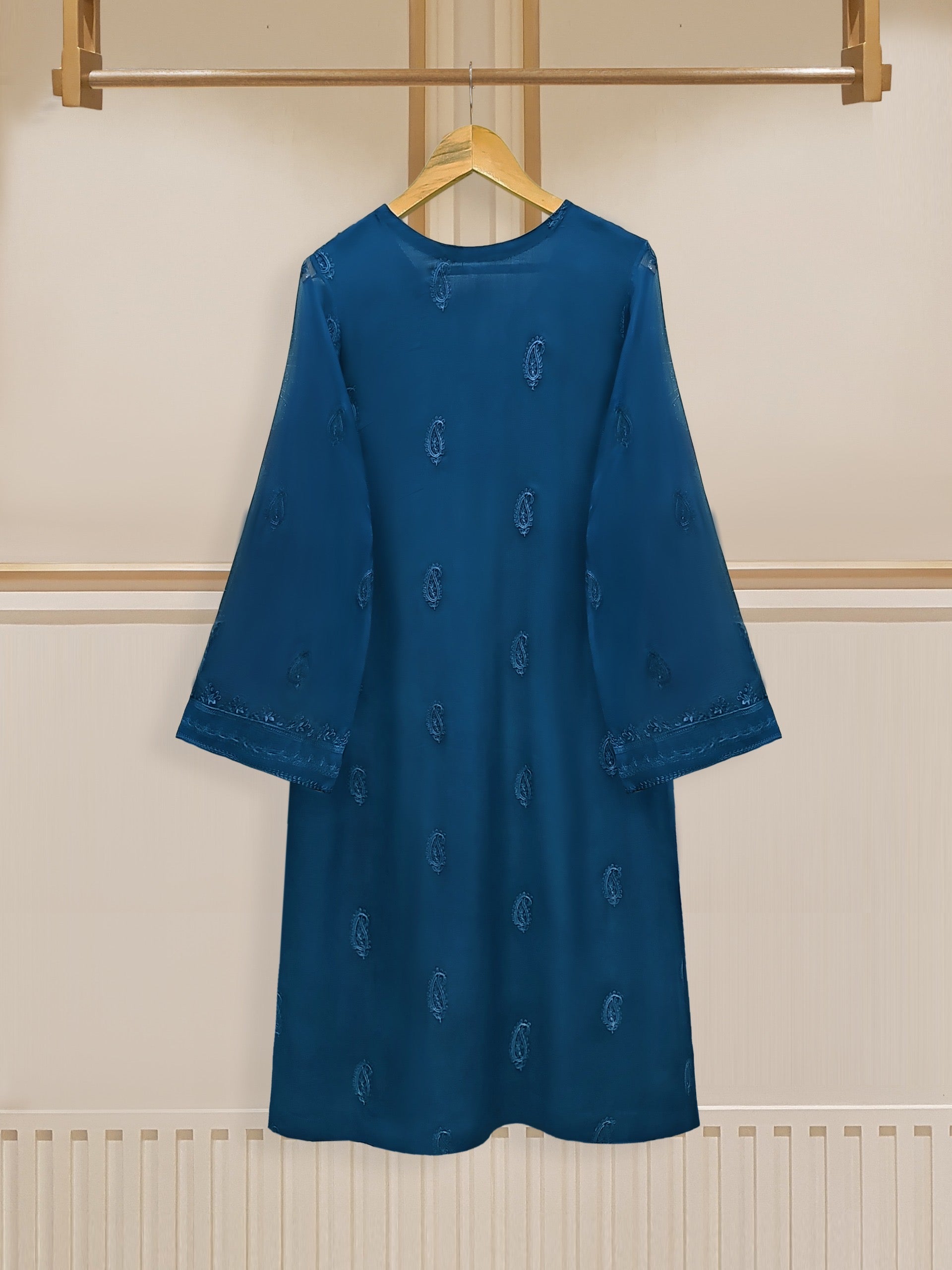 2 Piece - Embroidered Chiffon Suit S109781 - Image 5