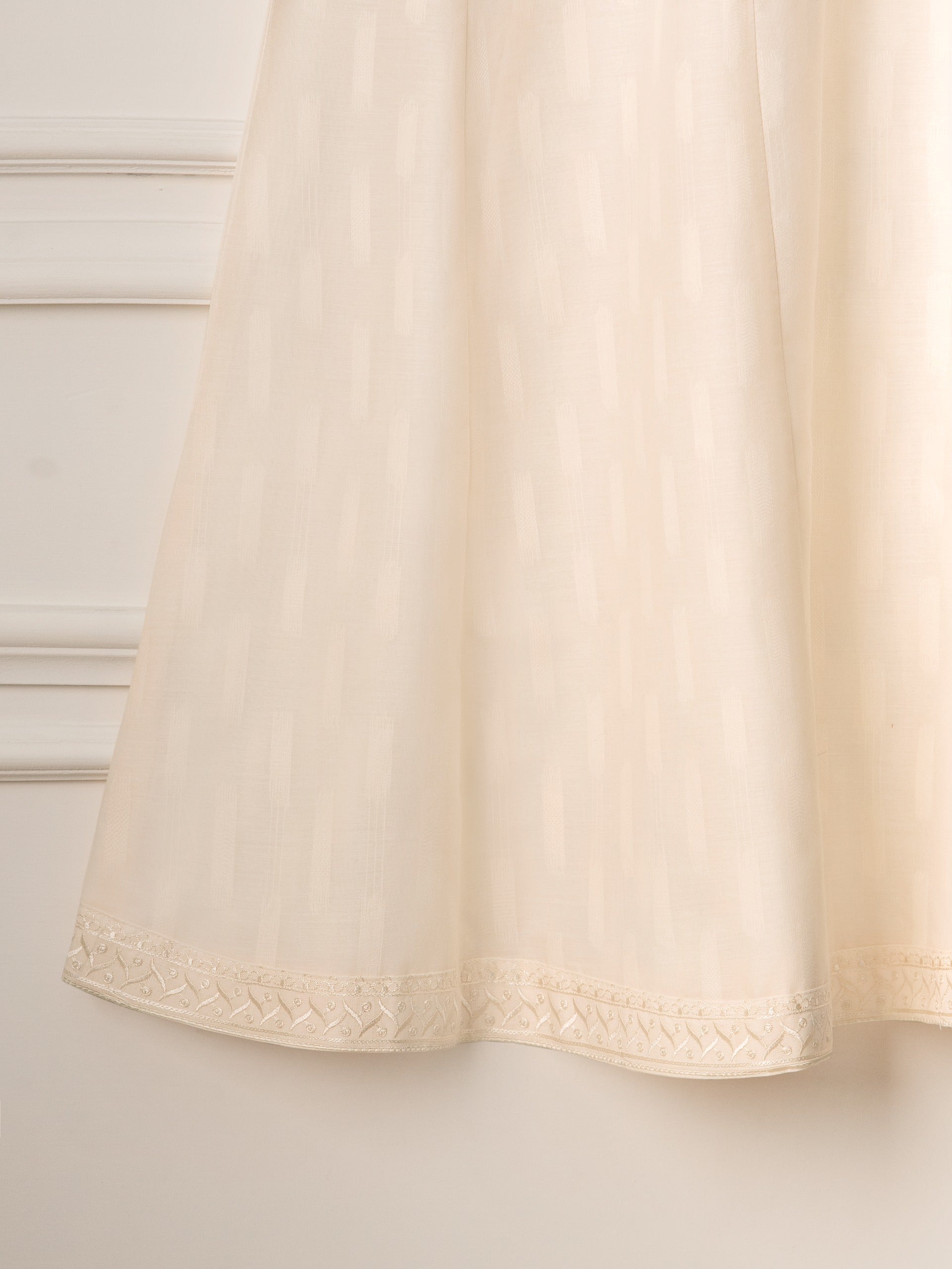 2 Piece - Embroidered Jacquard Frock S111038 - Image 5