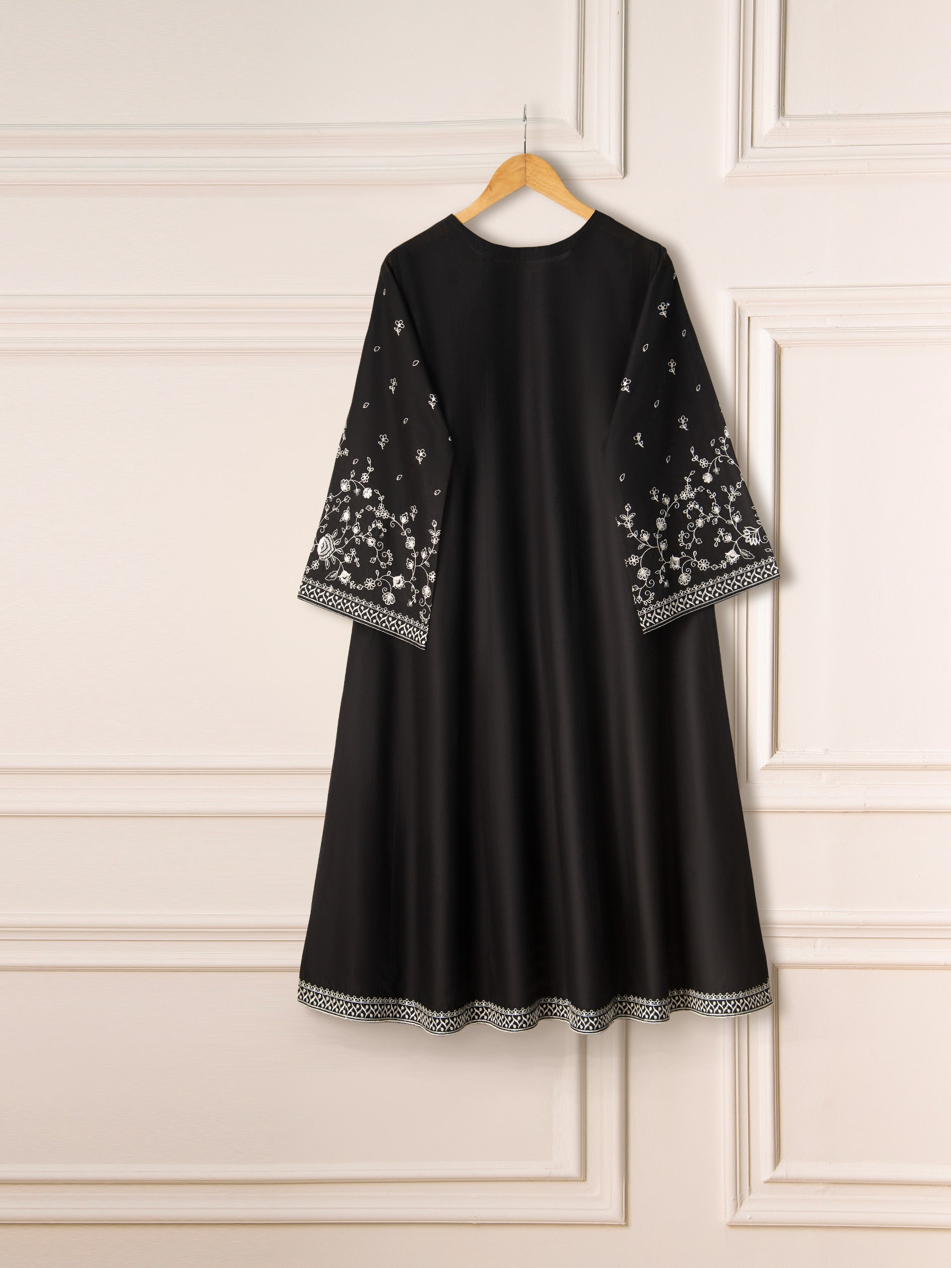 2 Piece - Embroidered Jacquard Frock S111055 - Image 6