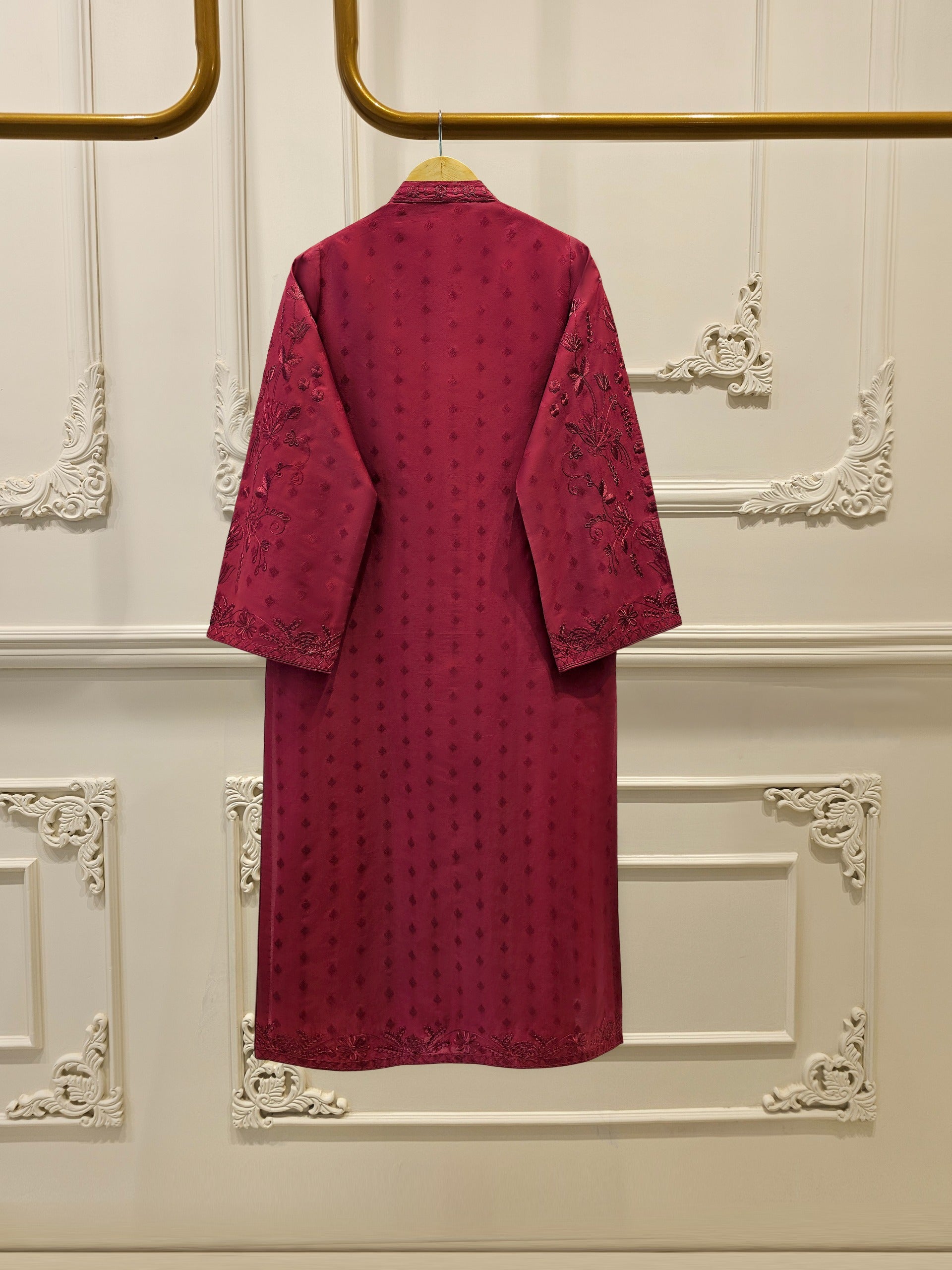 2 Piece - Embroidered Jacquard Suit S111621 - Image 2