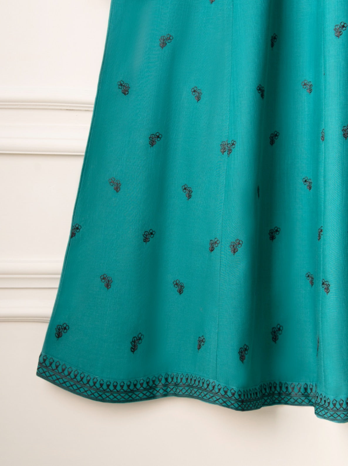2 Piece - Embroidered Khaddar Frock S110699 - Image 4