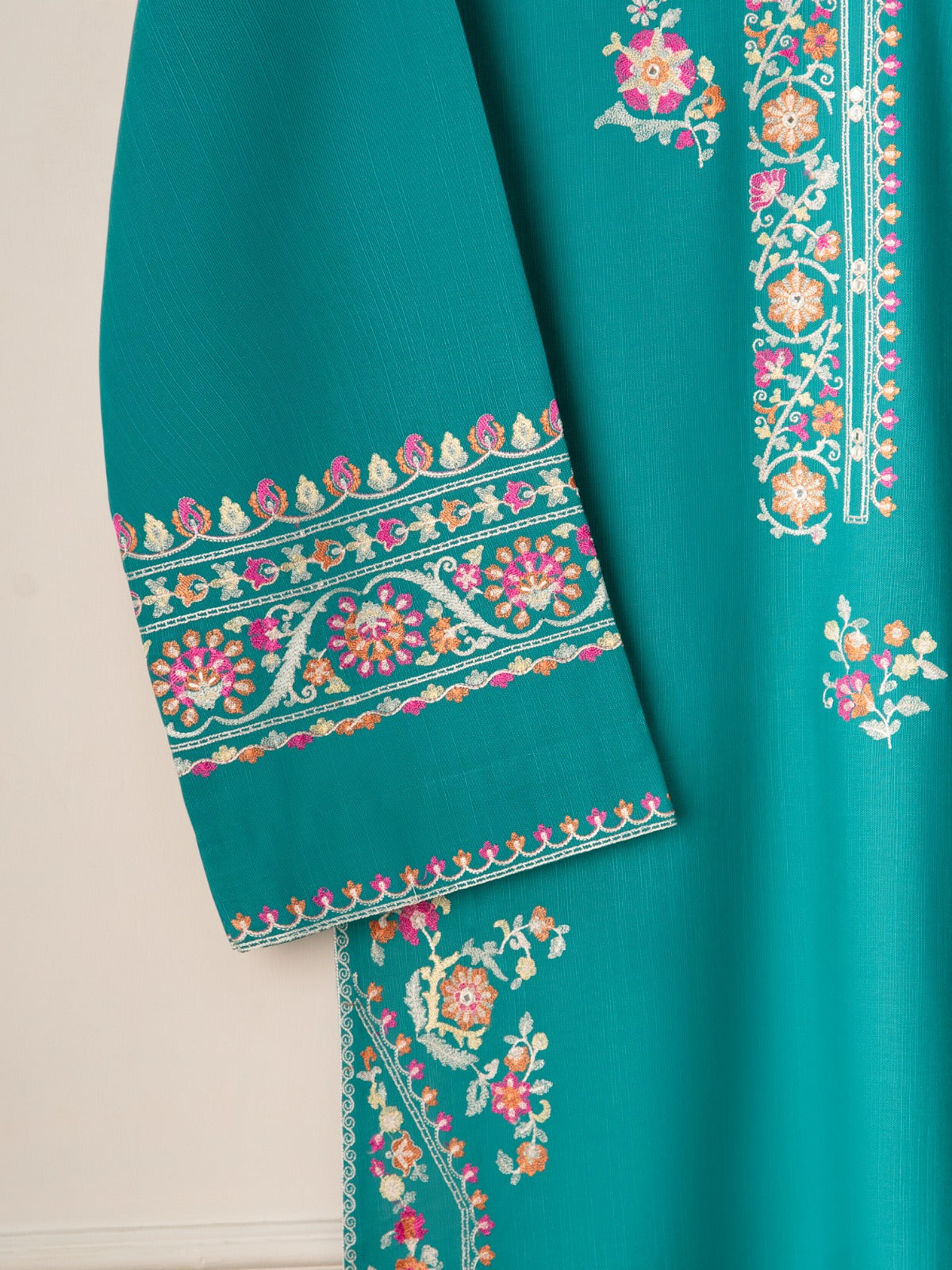 2 Piece - Embroidered Khaddar Suit S110754 - Image 4