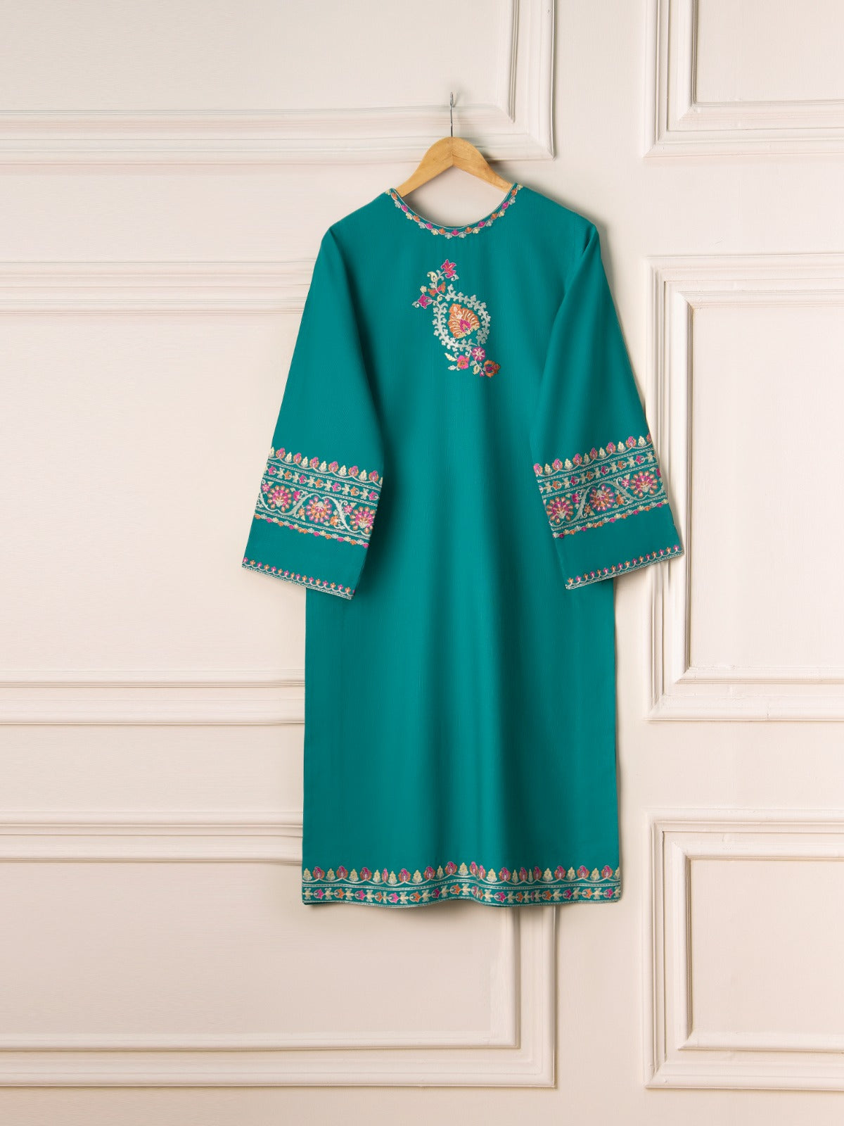 2 Piece - Embroidered Khaddar Suit S110754 - Image 5