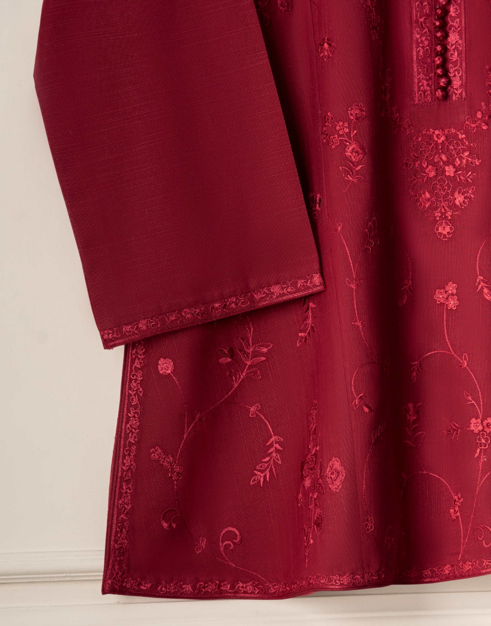 2 Piece - Embroidered Khaddar Suit S110779 - Image 2