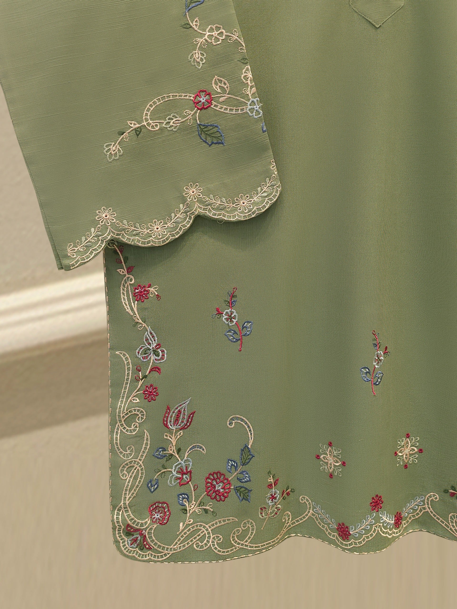 2 Piece - Embroidered  Khaddar Suit S112925 - Image 3
