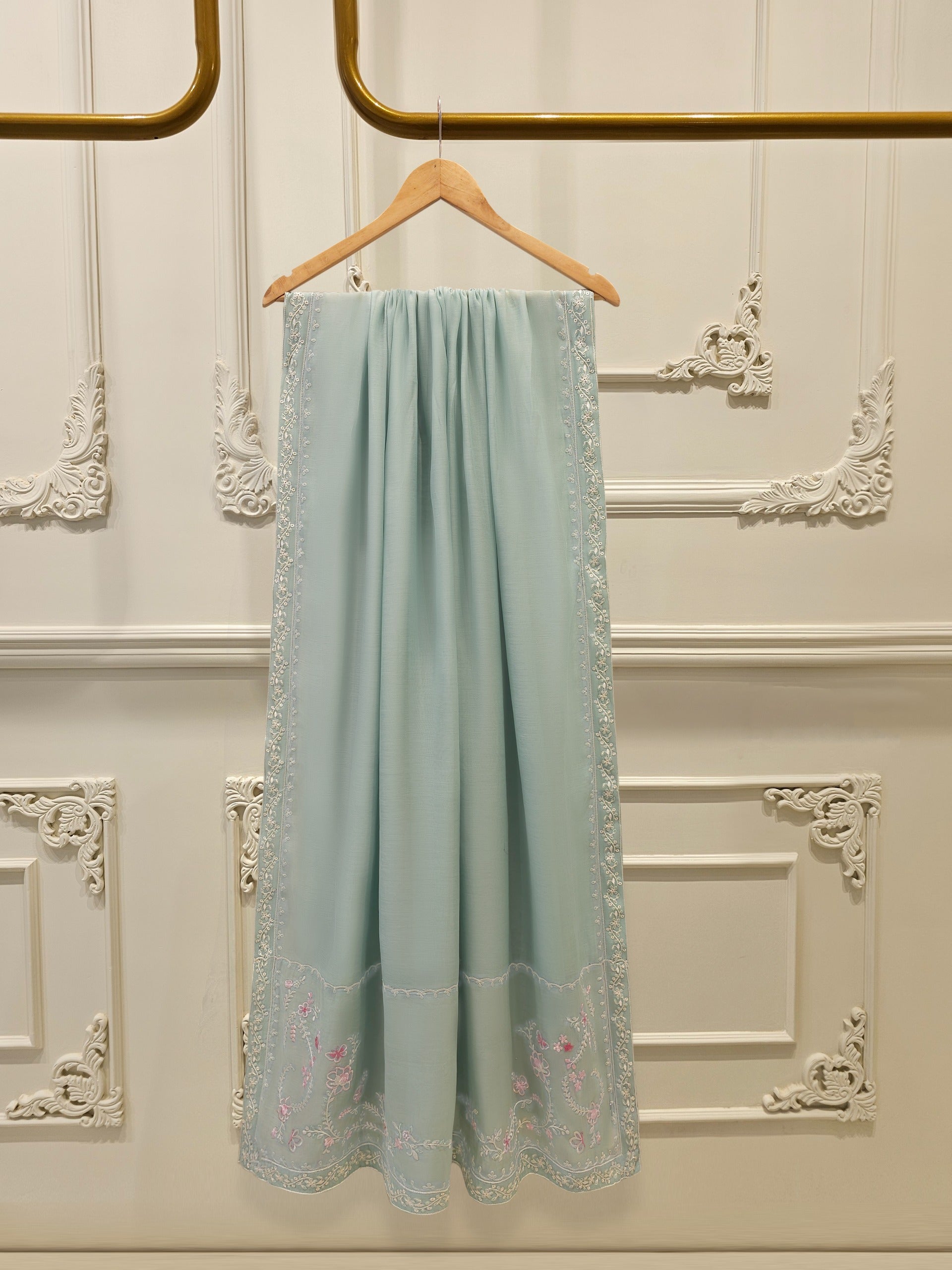 2 Piece - Embroidered Kora Cotton Silk Suit S111911 - Image 8