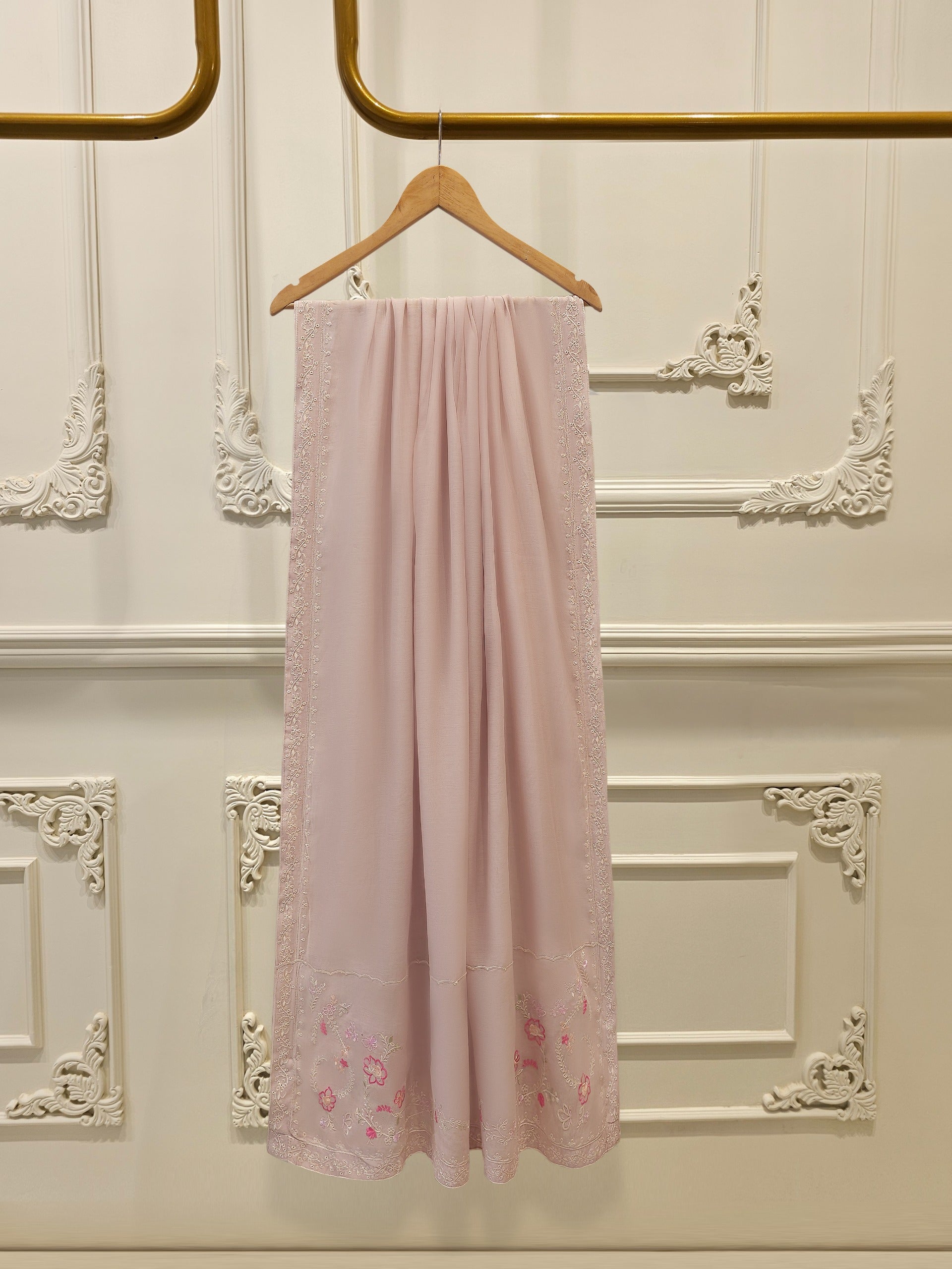 2 Piece - Embroidered Kora Cotton Silk Suit S111913 - Image 7