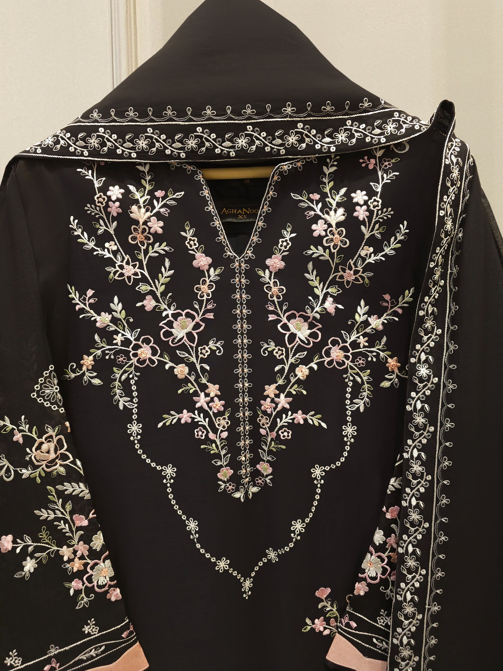 2 Piece - Embroidered Kora Cotton Silk Suit S112108 - Image 2