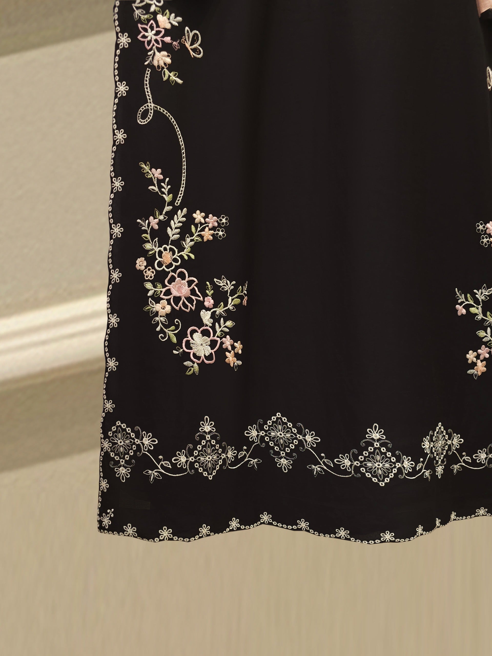 2 Piece - Embroidered Kora Cotton Silk Suit S112108 - Image 6