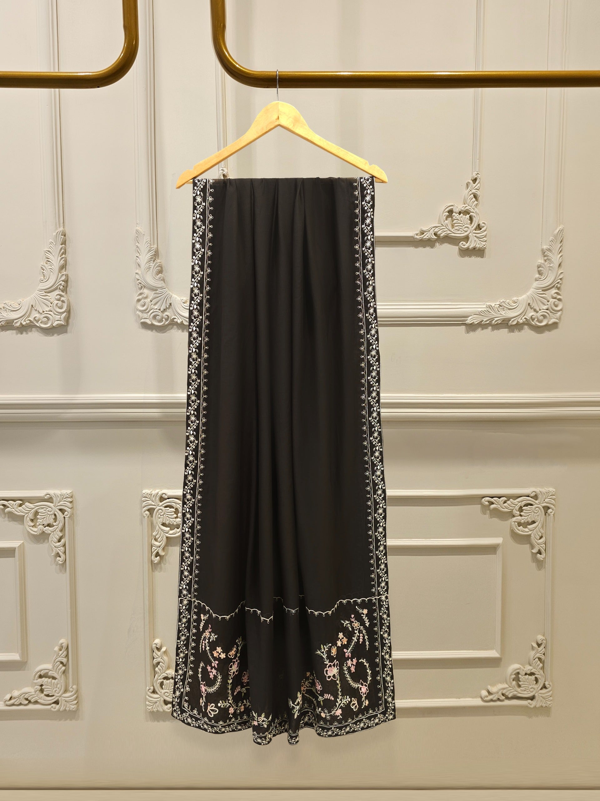 2 Piece - Embroidered Kora Cotton Silk Suit S112108 - Image 8