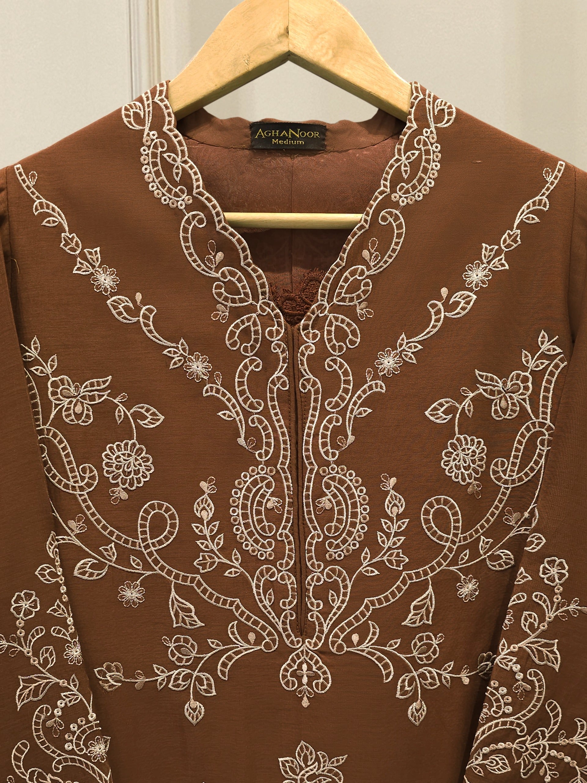 2 Piece - Embroidered Kora Cotton Suit  S112470 - Image 2
