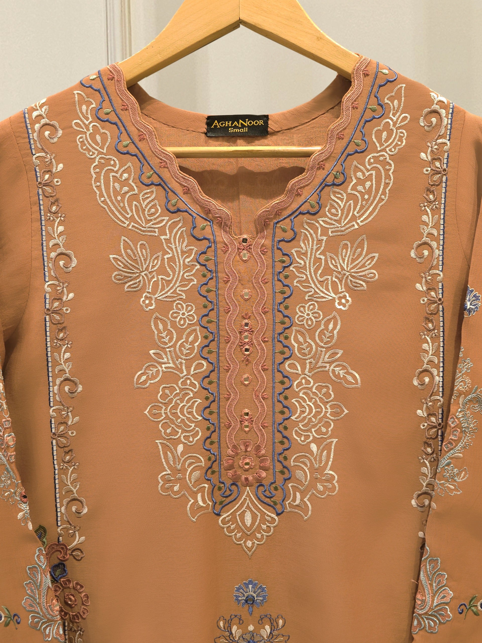 2 Piece - Embroidered Kora Cotton Suit  S112724 - Image 2