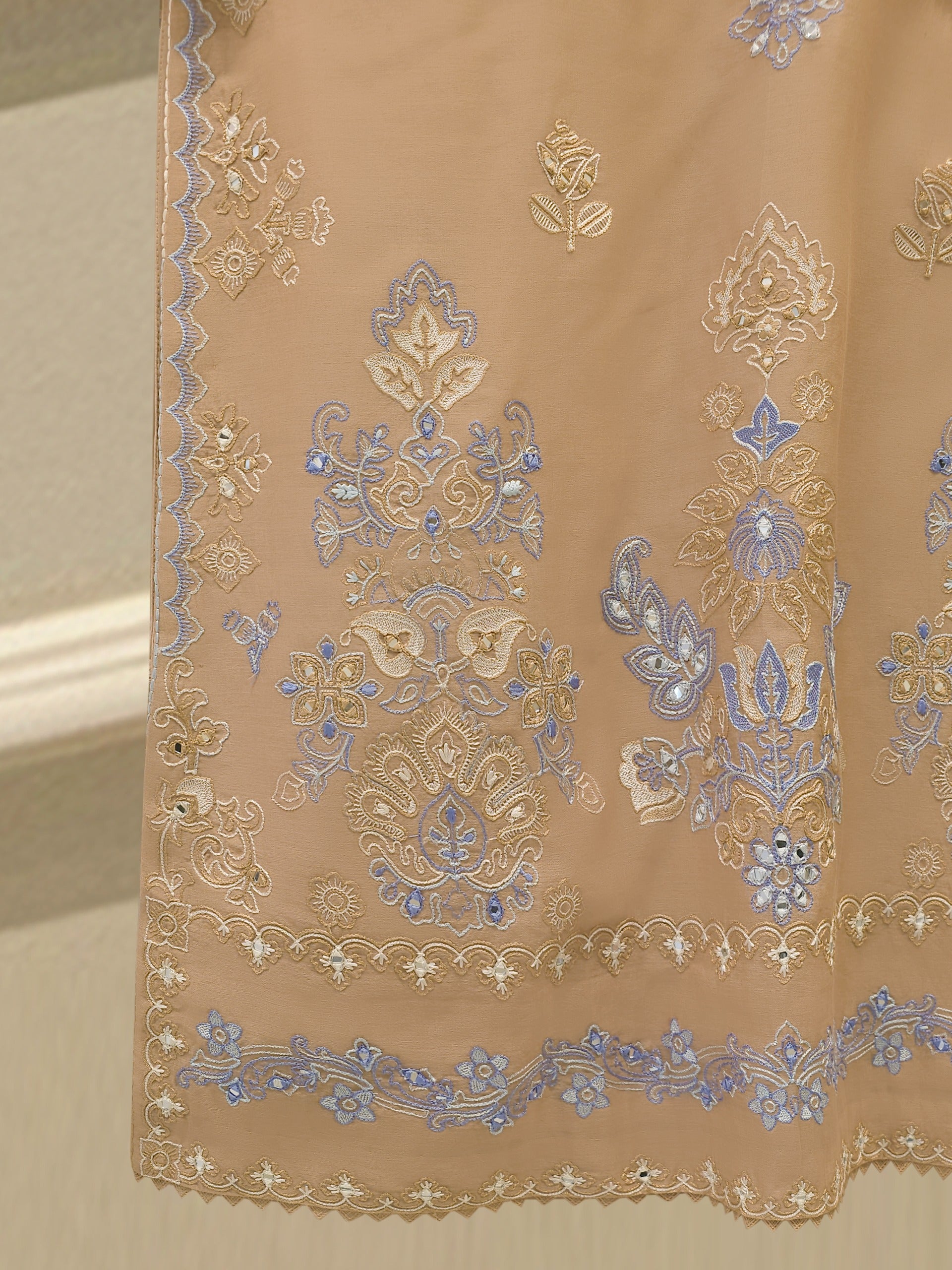 2 Piece - Embroidered Kora Cotton Suit  S112820 - Image 3