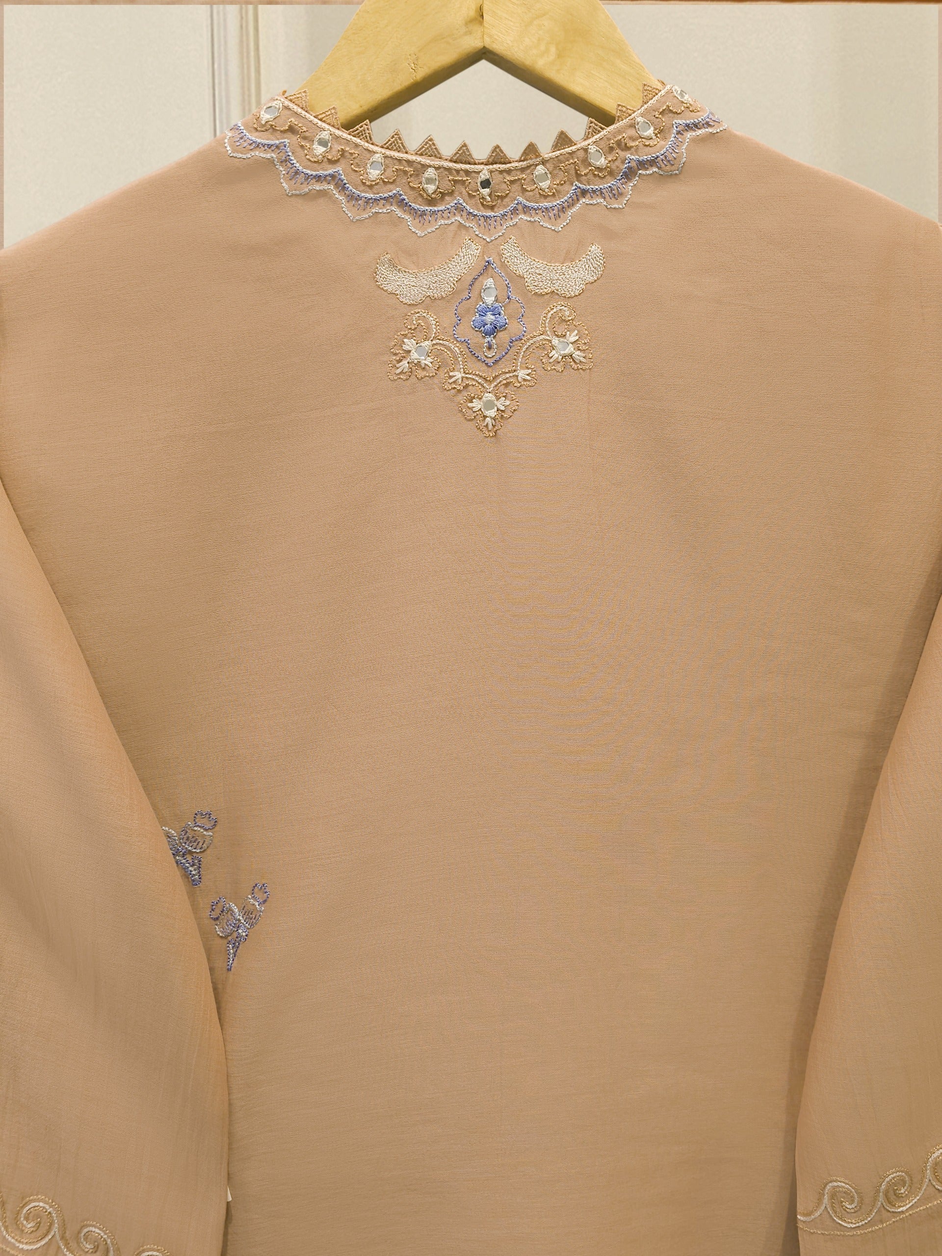 2 Piece - Embroidered Kora Cotton Suit  S112820 - Image 5
