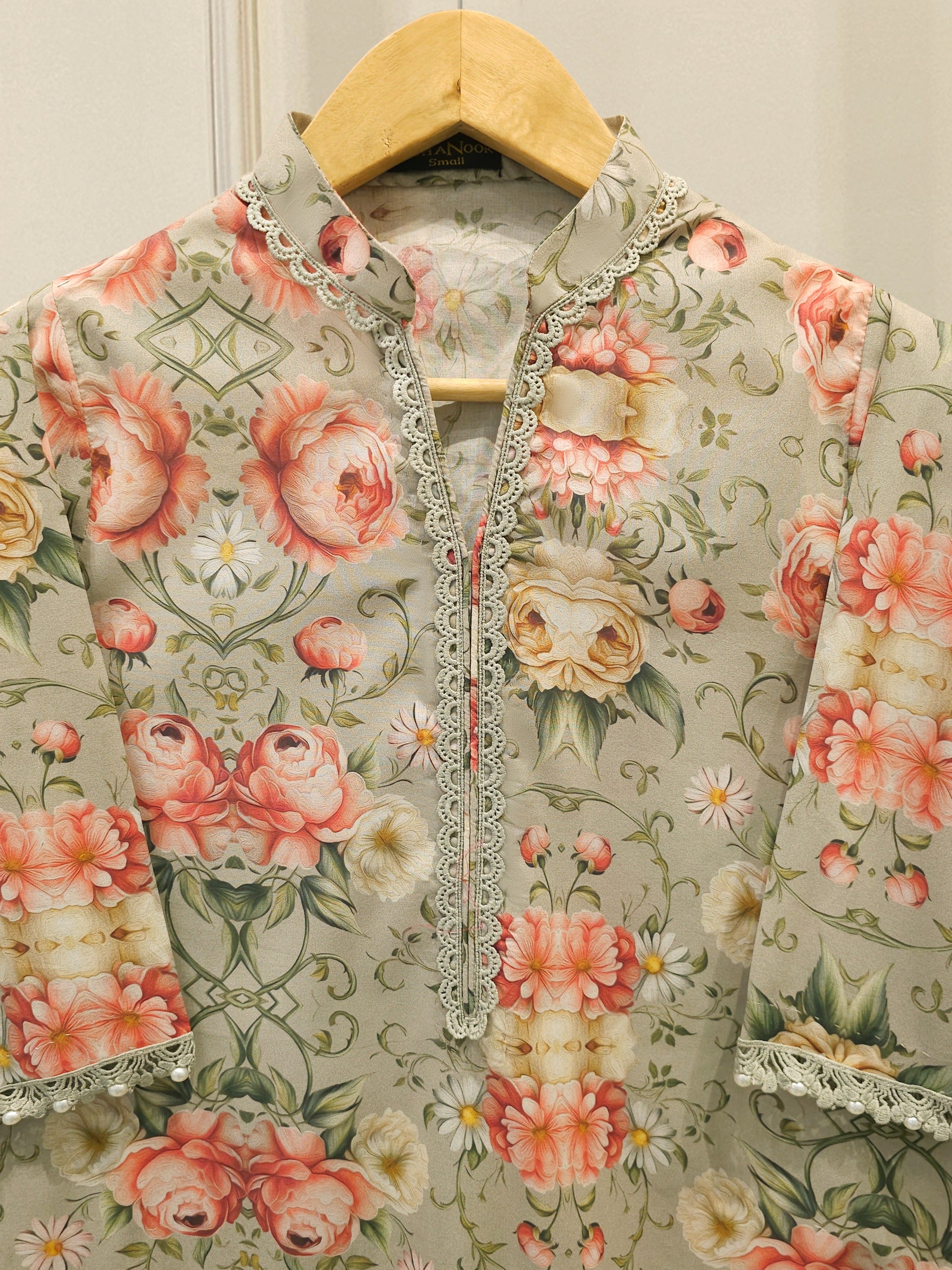 2 Piece - Embroidered Cambric Suit S112369 - Image 2