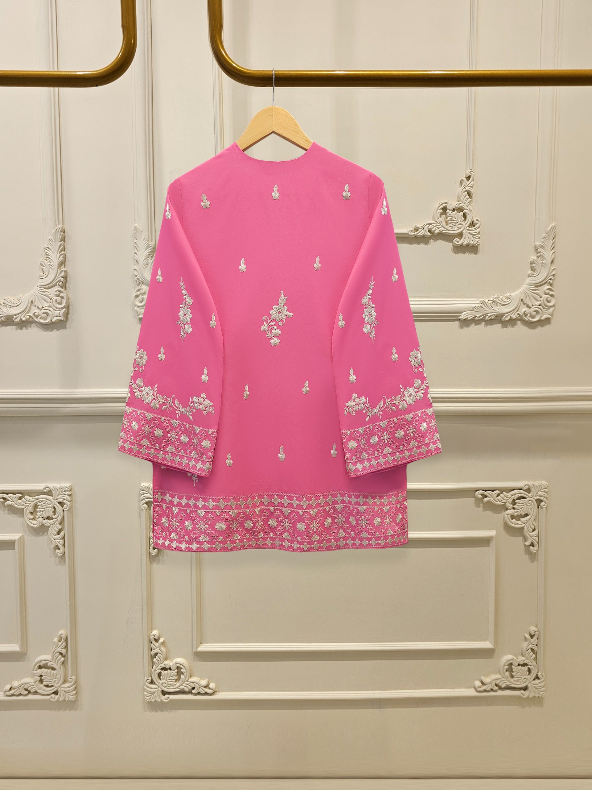 2 Piece - Embroidered Cambric Suit S112370 - Image 4