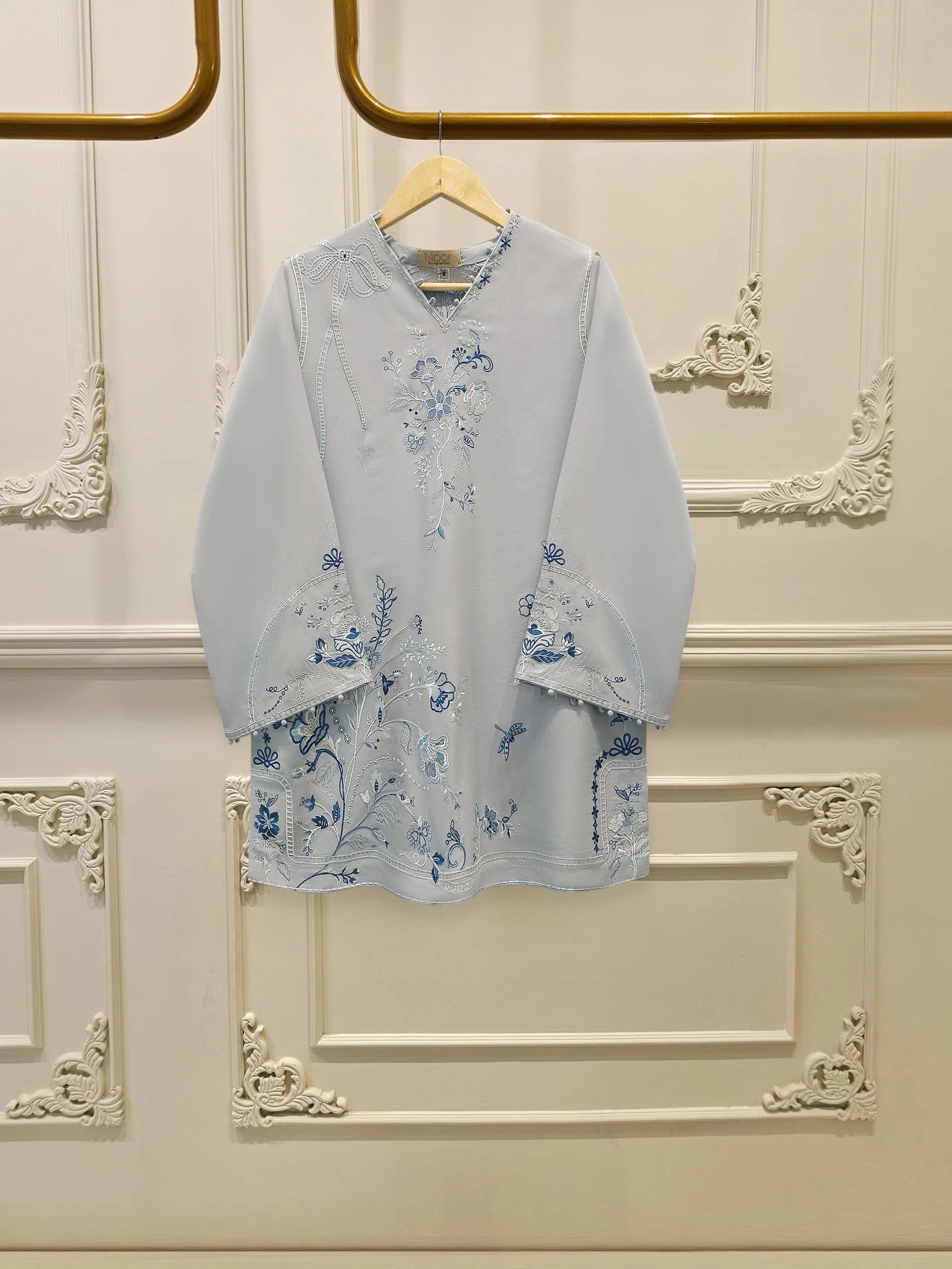 2 Piece - Embroidered Linen Suit WS00196