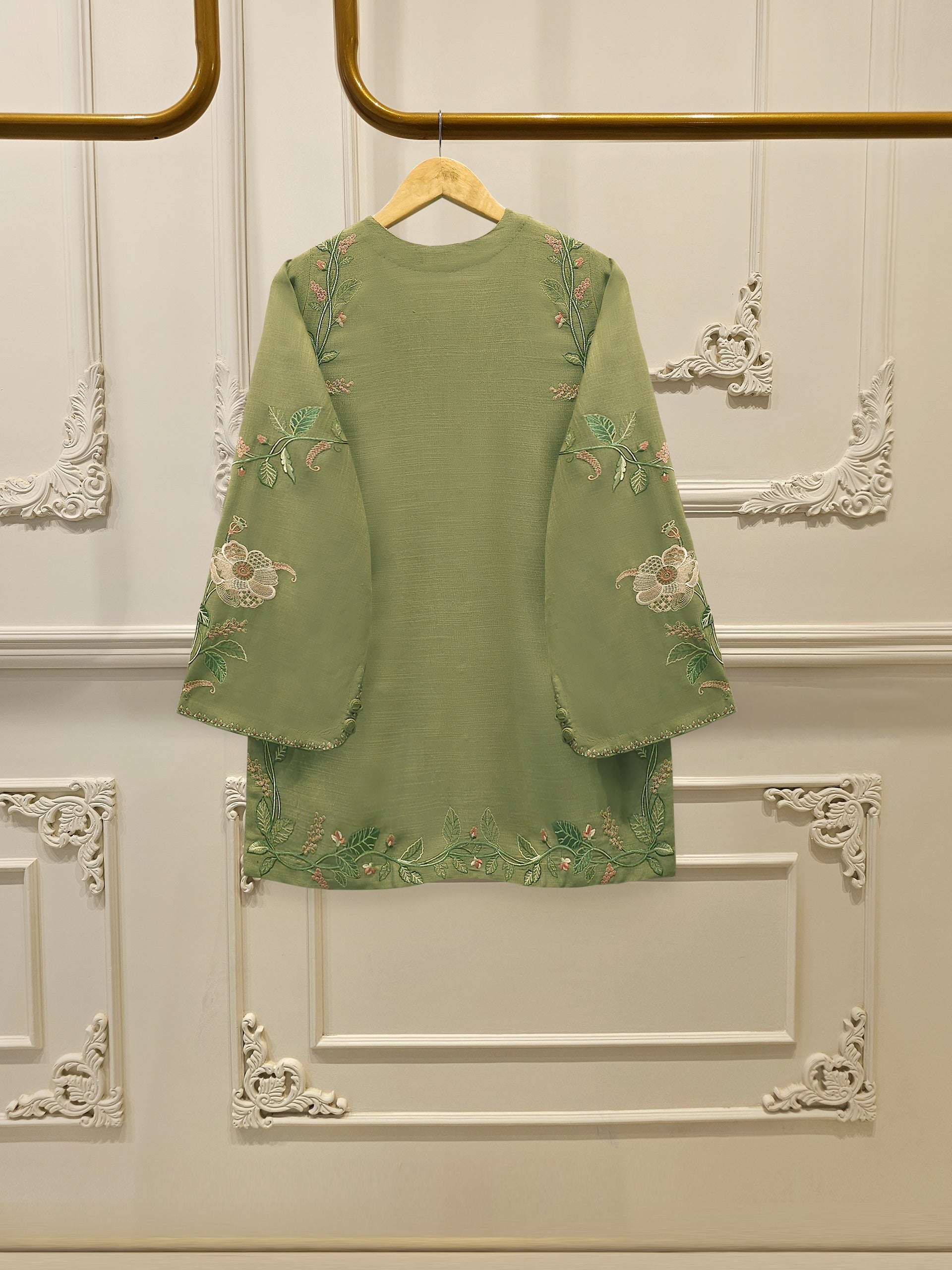 2 Piece - Embroidered Linen Suit WS00201 - Image 4